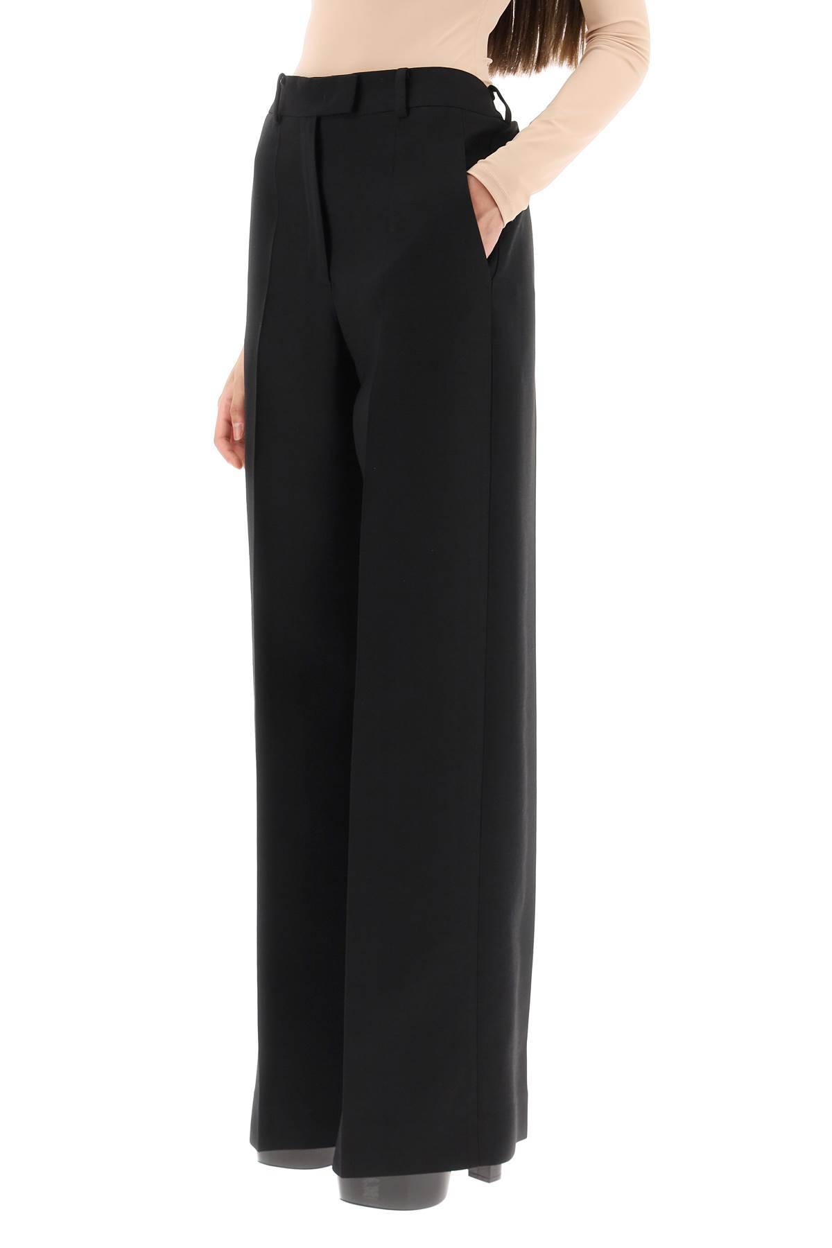 Shop Valentino Crepe Couture Pants In Black