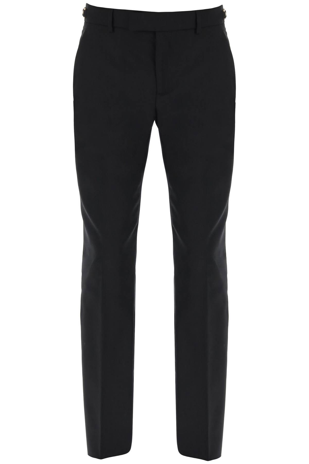 VERSACE TAILORED PANTS WITH MEDUSA DETAILS