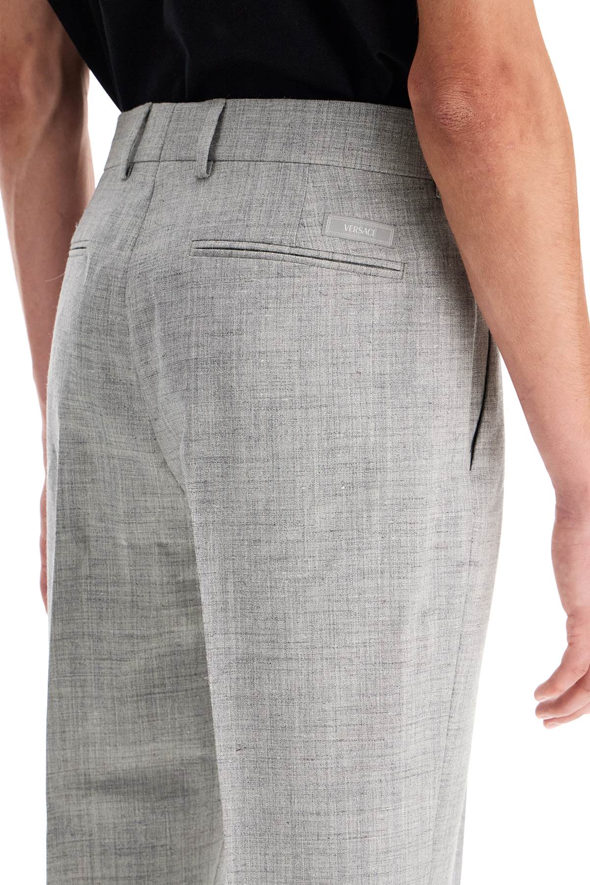 Shop Versace Tailoring Cigarette Pants In Grey