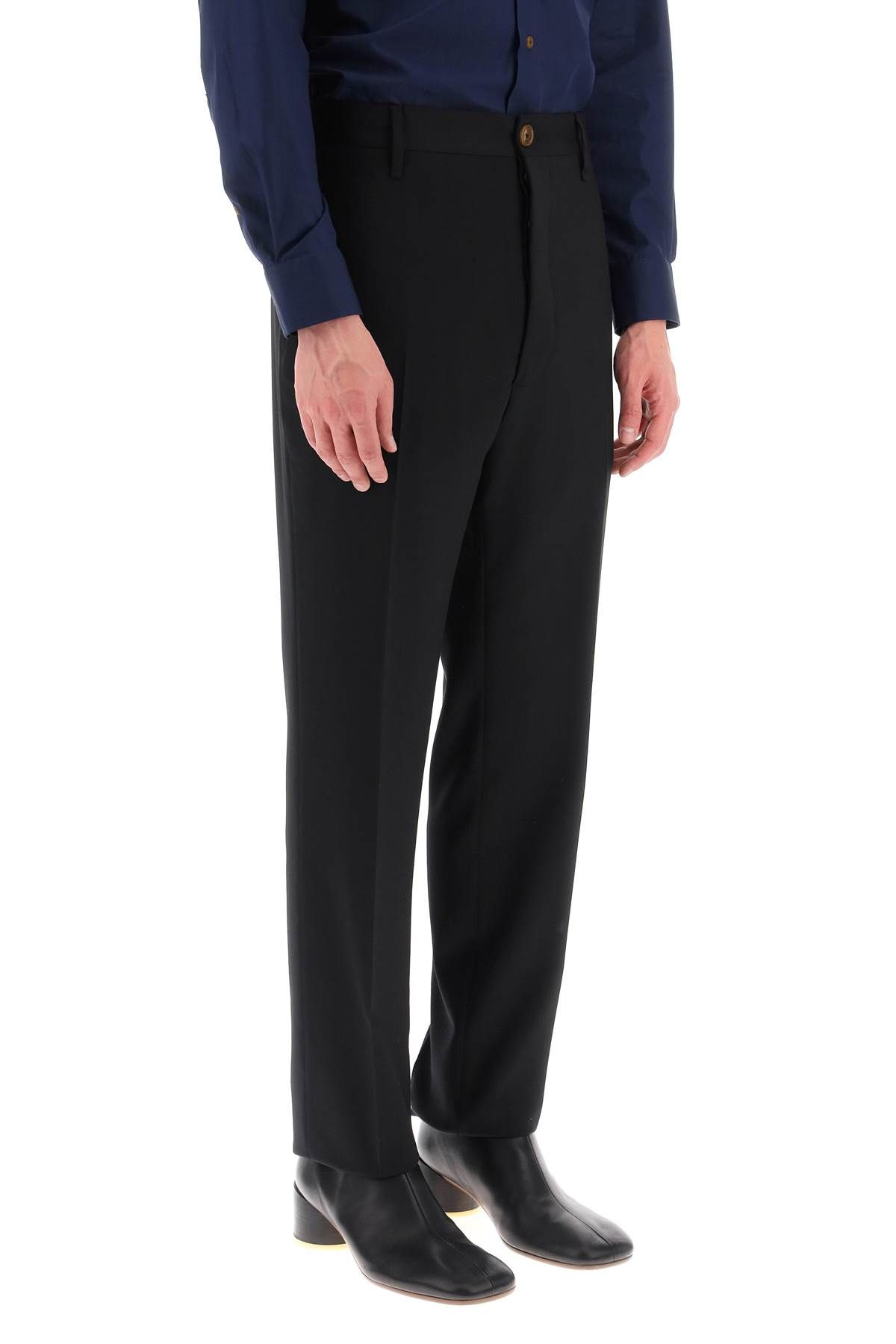 Shop Vivienne Westwood 'cruise' Pants In Lightweight Wool In Black