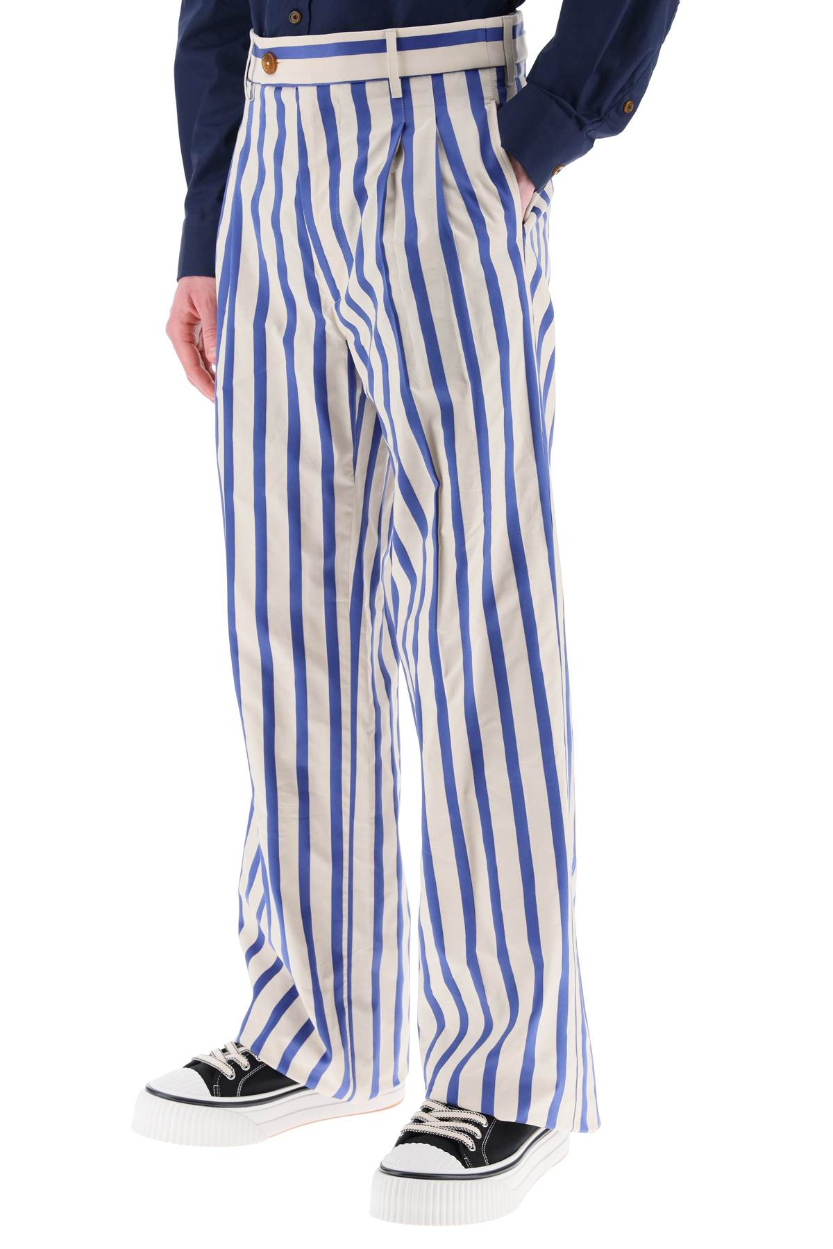 Shop Vivienne Westwood Organic Cotton Raf Bum Pants In White,blue