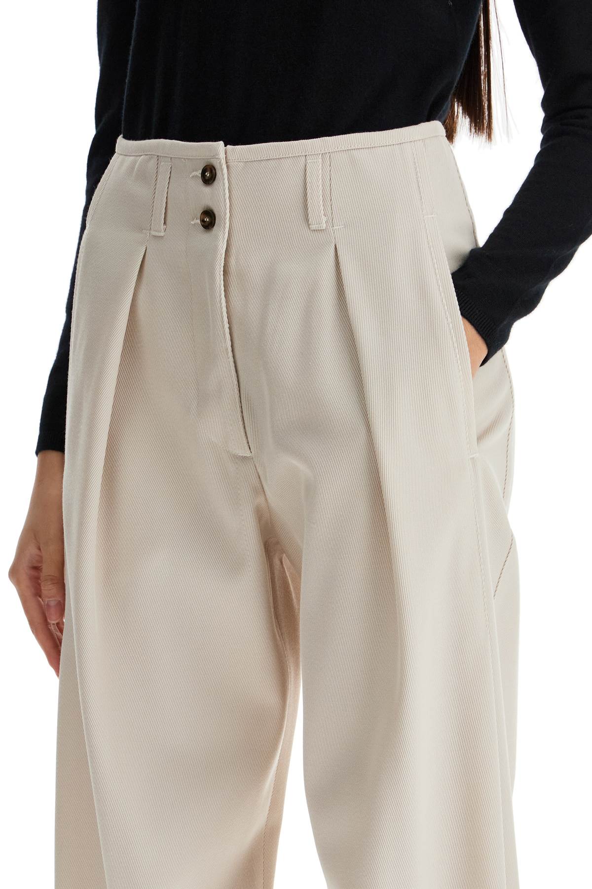 Shop Weekend Max Mara Wide Dingey Trous In Beige