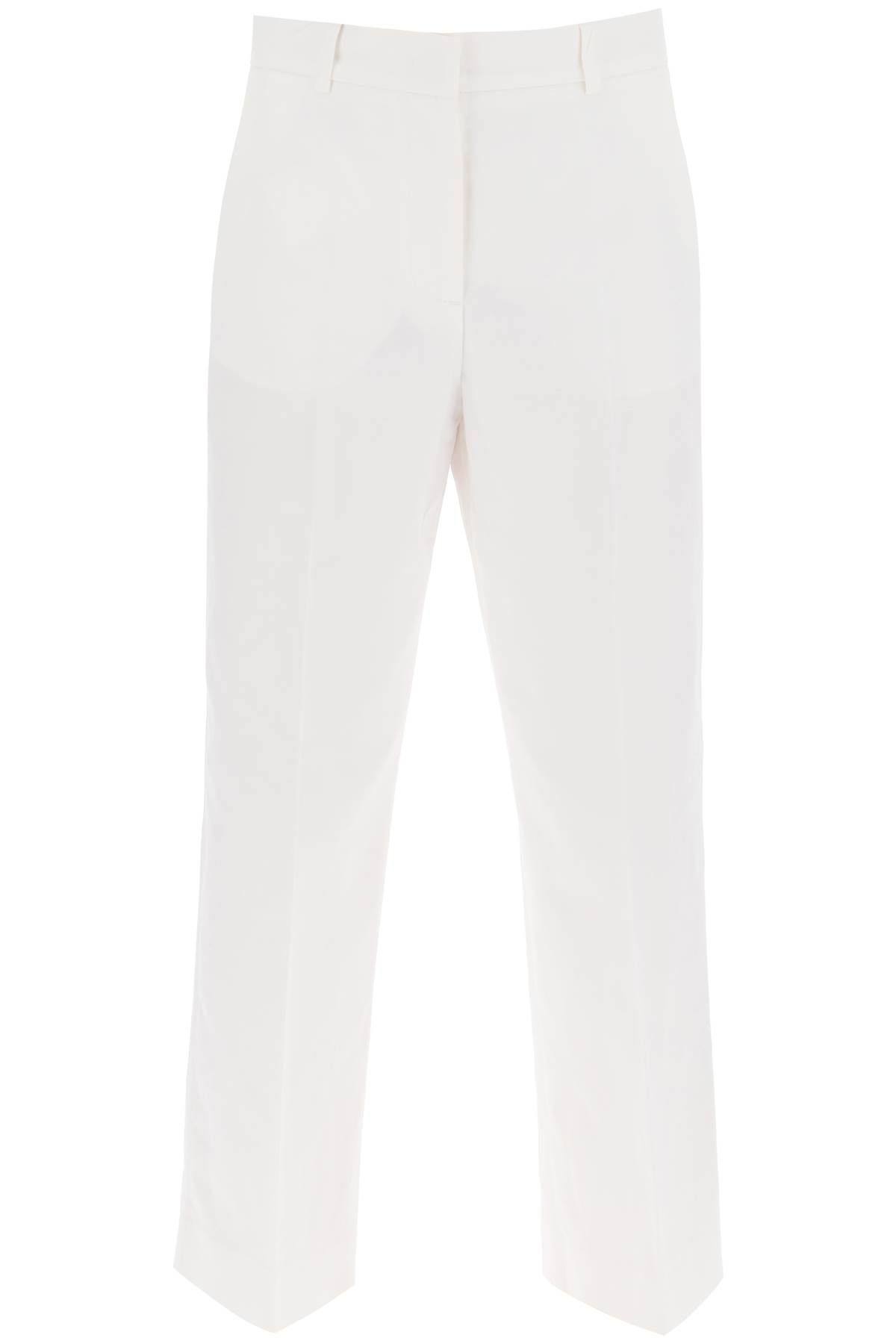 Weekend Max Mara Cotton Tailored Trousers In White