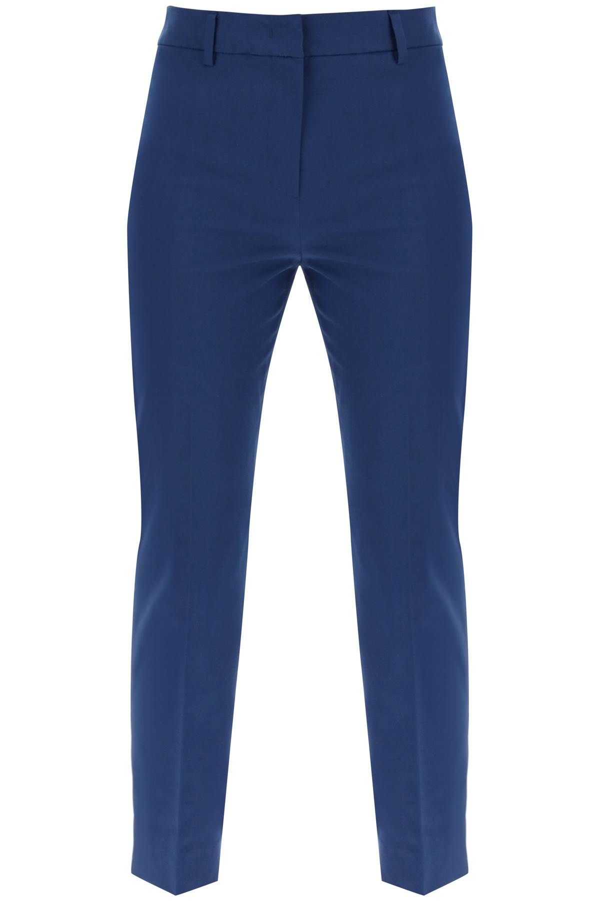Weekend Max Mara Cecco Cotton Stretch Cigarette Pants In 10 In Blue