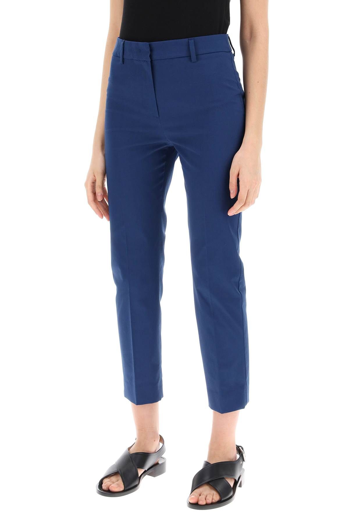 Shop Weekend Max Mara Cecco Cotton Stretch Cigarette Pants In 10 In Blue