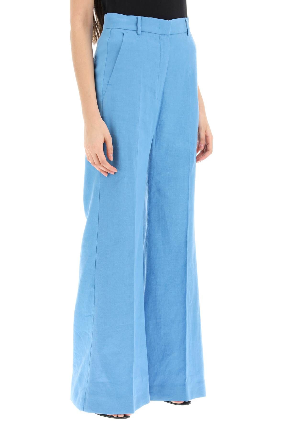 Shop Weekend Max Mara 'grazia' Pants In Linen Blend In Light Blue