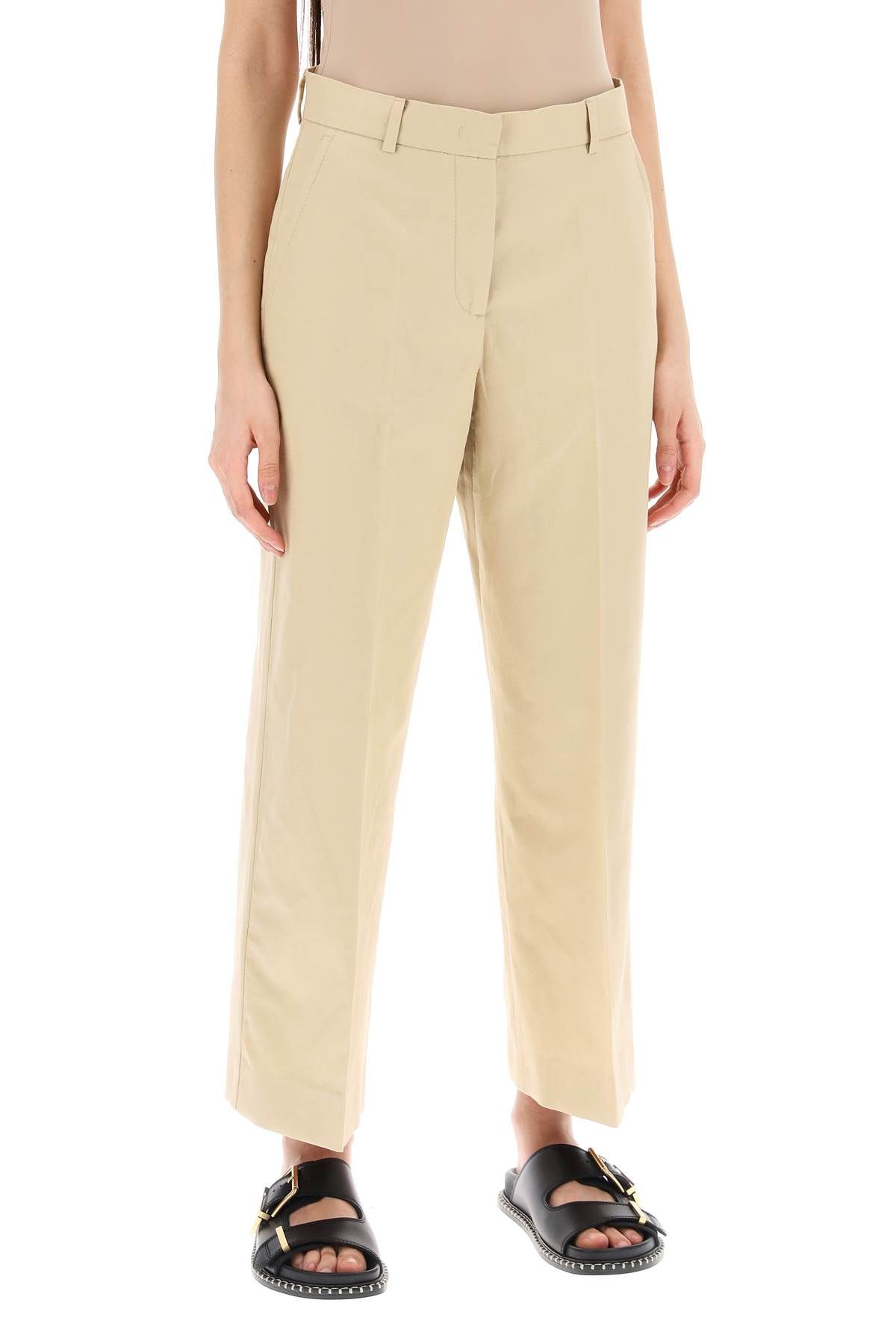 Shop Weekend Max Mara Trousers With Zirconia Embell In Beige