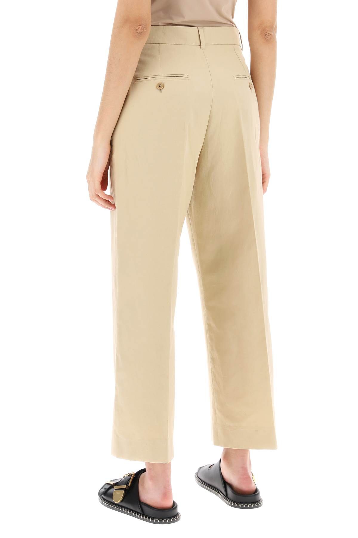 Shop Weekend Max Mara Trousers With Zirconia Embell In Beige