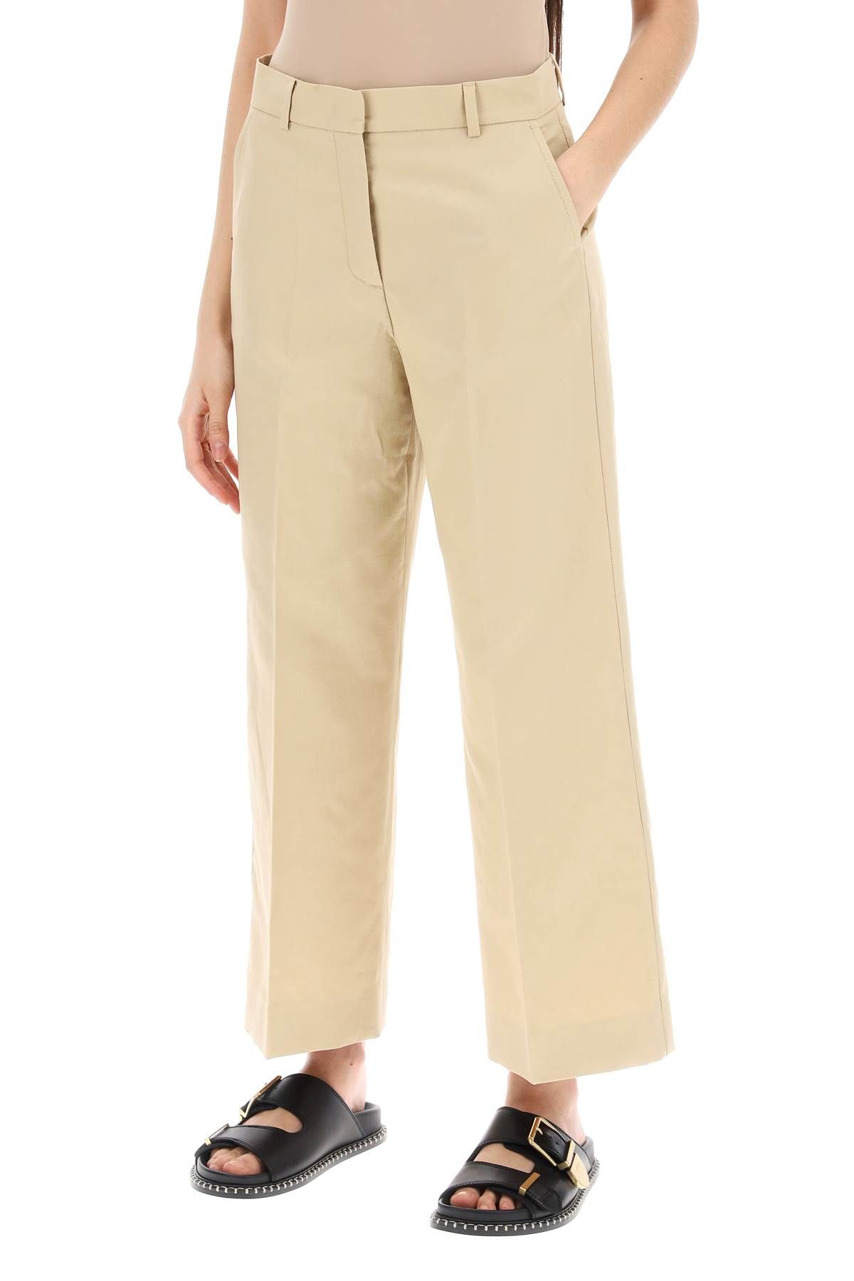 Shop Weekend Max Mara Trousers With Zirconia Embell In Beige