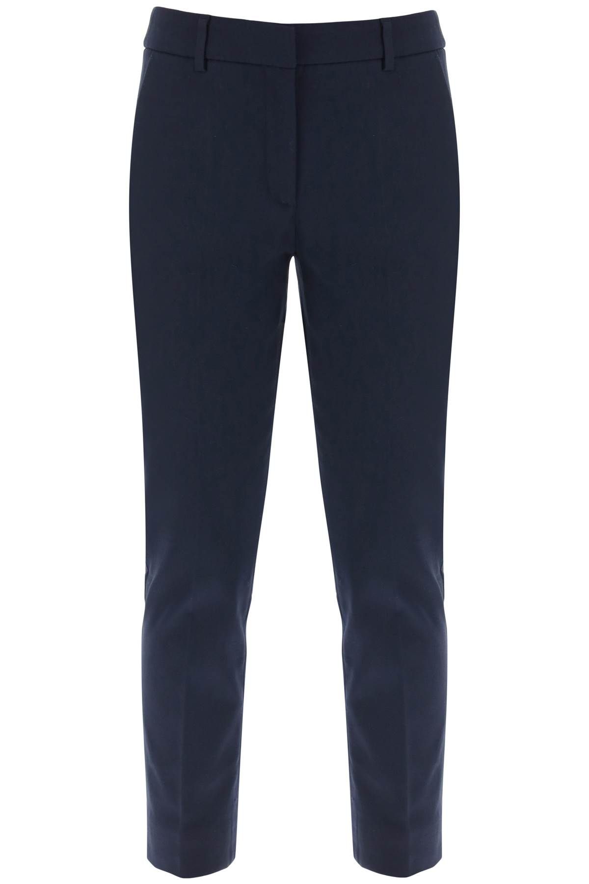 Weekend Max Mara Stretch Cotton Cigarette Pants In Blue