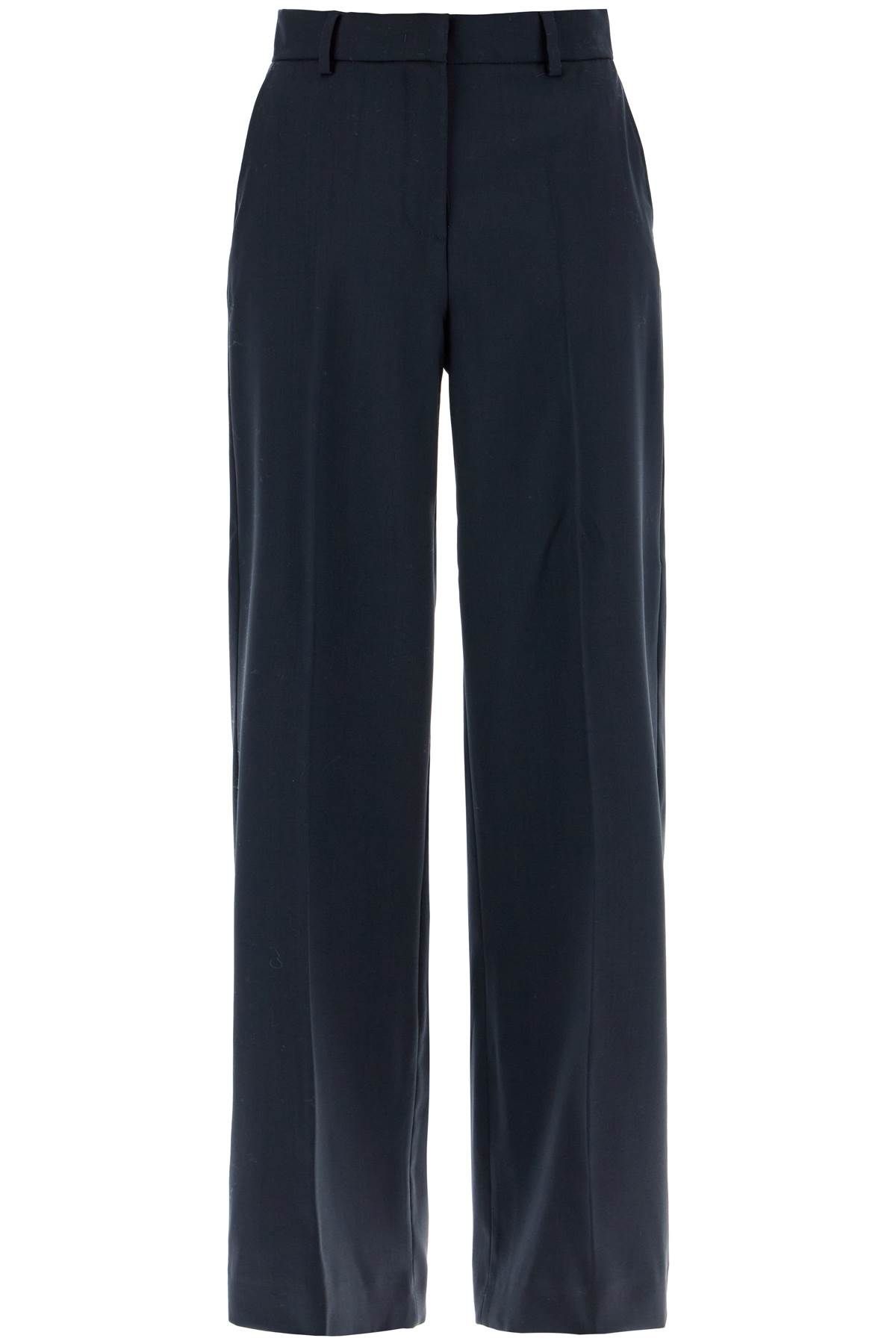 Shop Weekend Max Mara Wool Palazzo Trousers In Blue