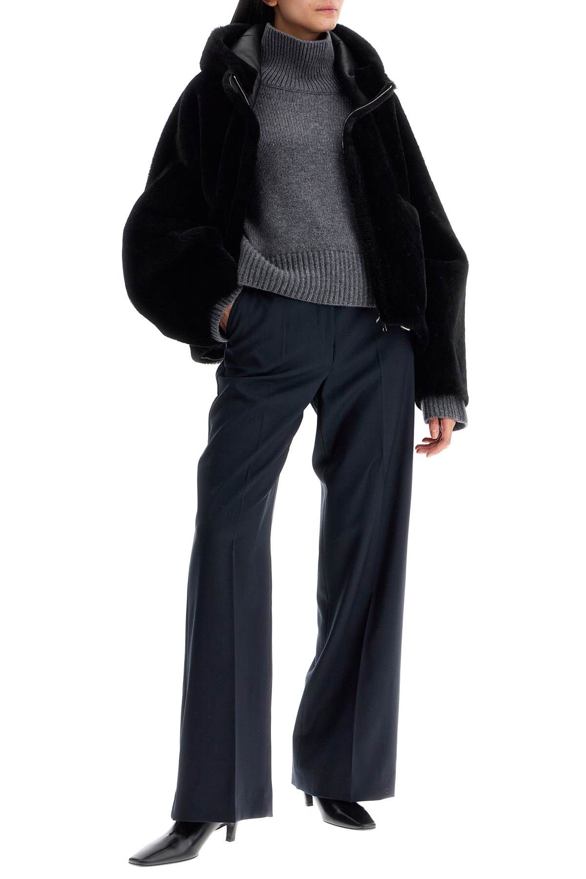 Shop Weekend Max Mara Wool Palazzo Trousers In Blue