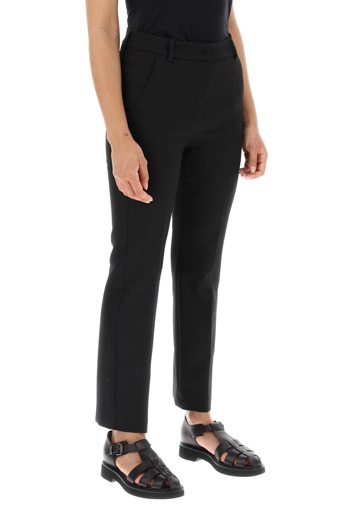 Shop Weekend Max Mara 'patata' Cropped Pants In Twill In Black