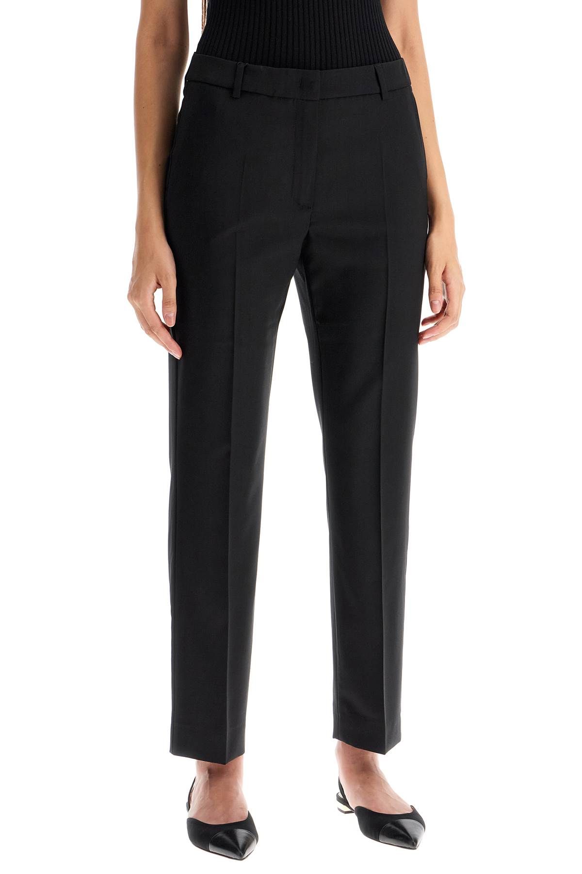 Shop Weekend Max Mara Wool Cigarette Pants In Black