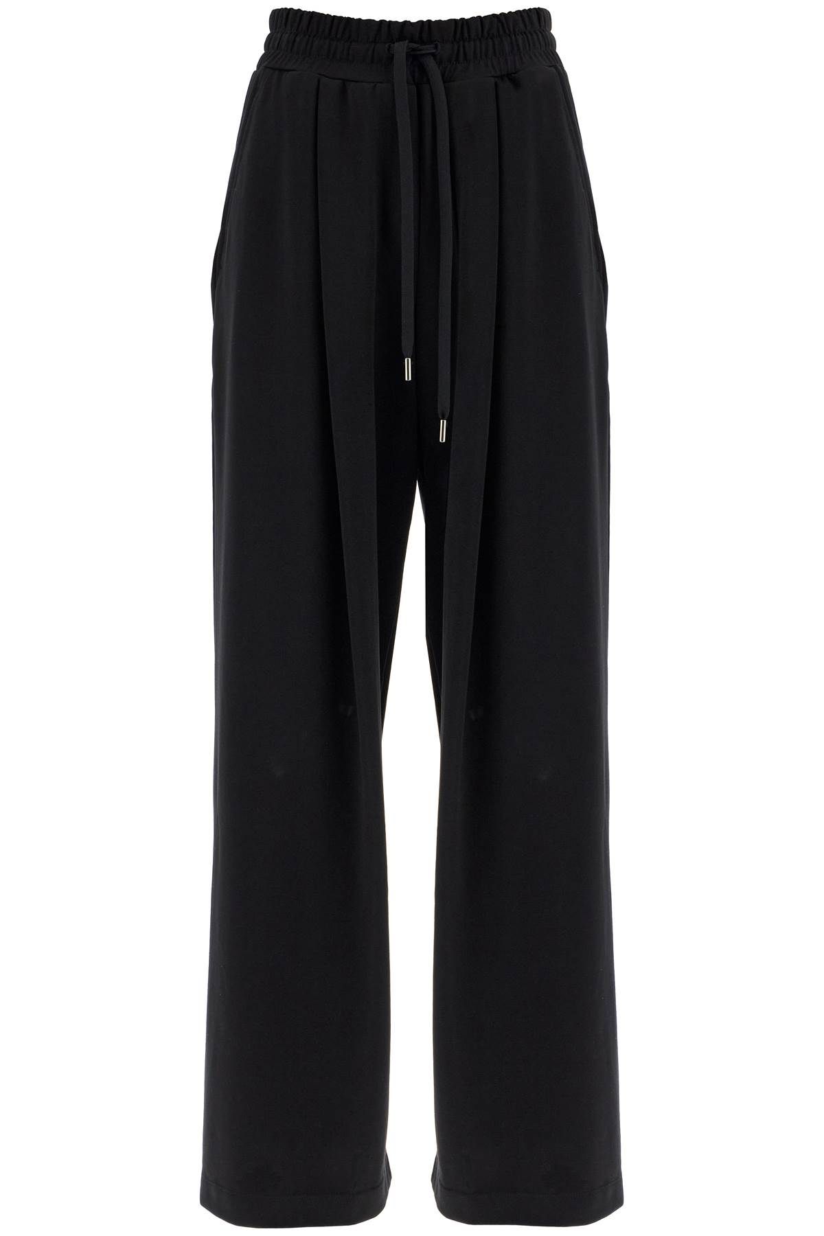 Shop Weekend Max Mara Wide Jersey Pants For Comfortable Fit In Black