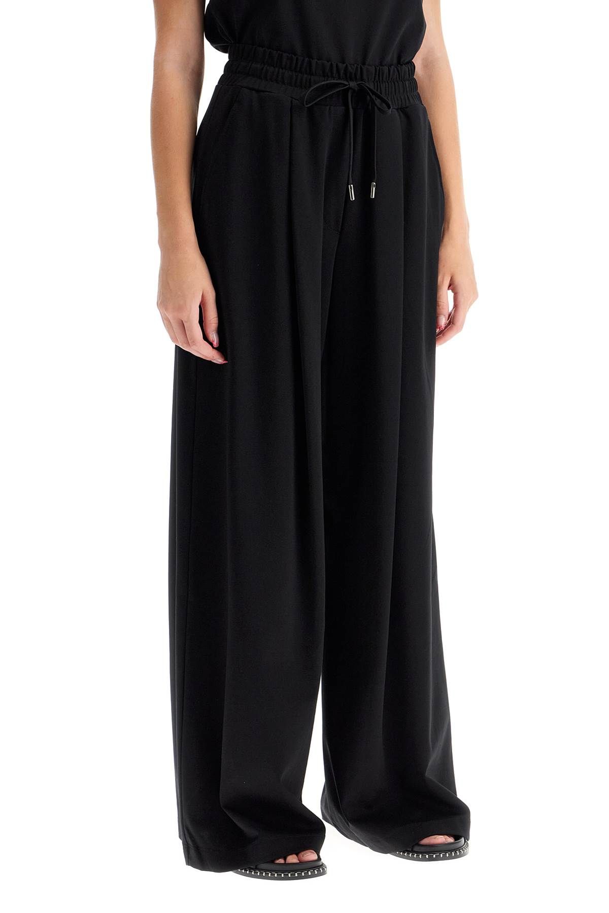 Shop Weekend Max Mara Wide Jersey Pants For Comfortable Fit In Black