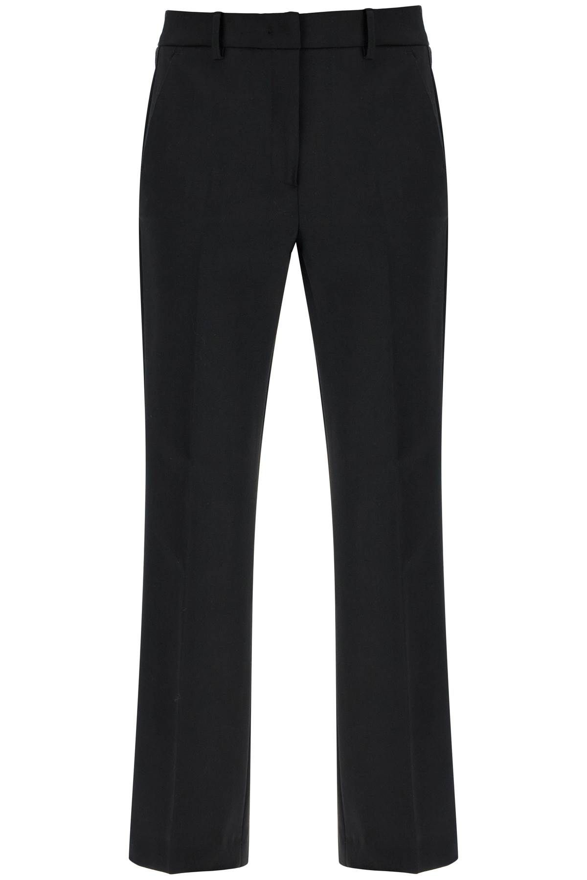 Shop Weekend Max Mara Pantaloni In Lana Stretch In Black