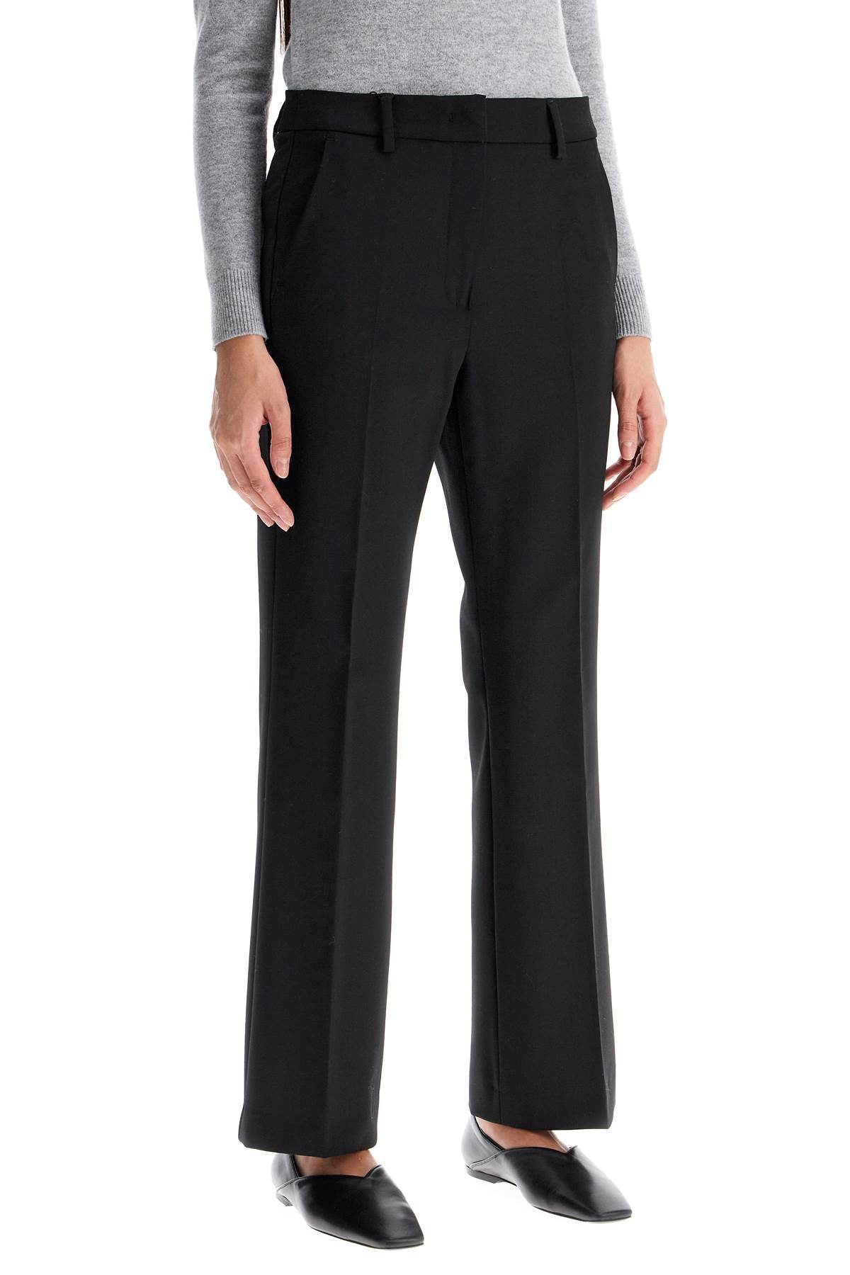 Shop Weekend Max Mara Pantaloni In Lana Stretch In Black