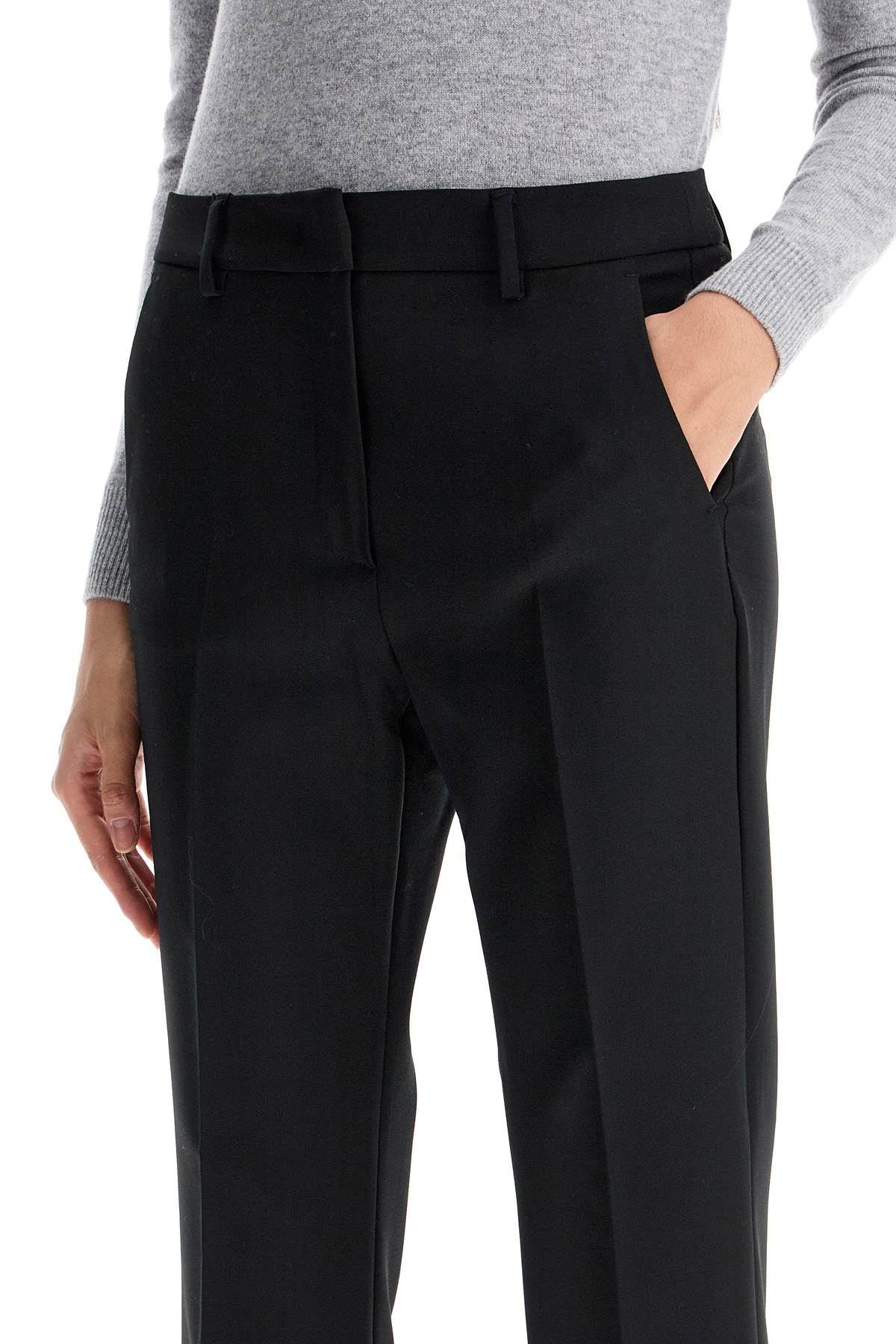 Shop Weekend Max Mara Pantaloni In Lana Stretch In Black