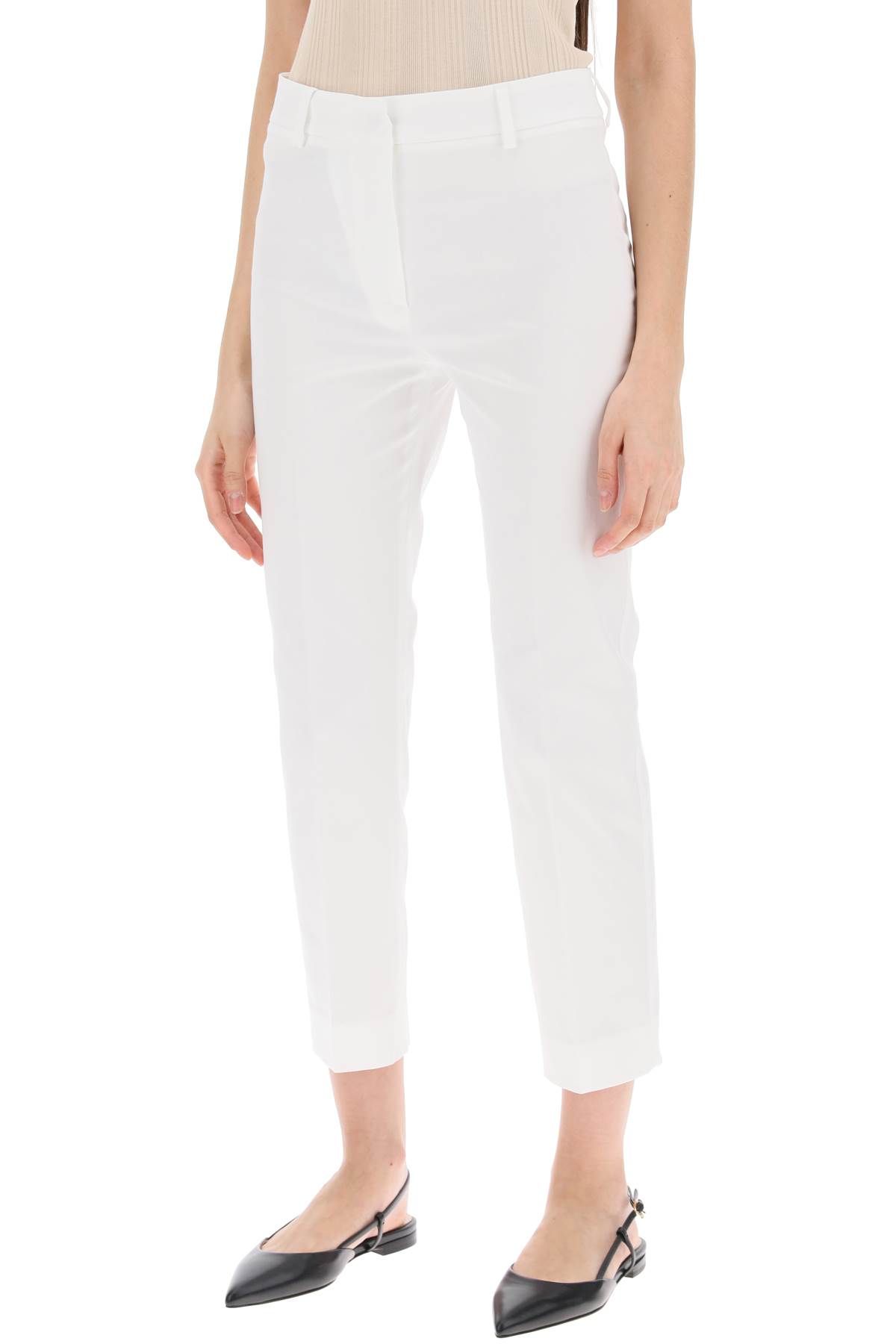 Shop Weekend Max Mara 'cecil' Stretch Cotton Cigarette Pants In White