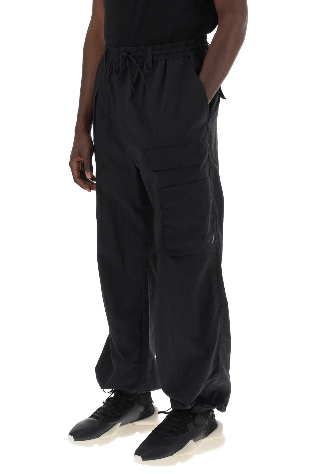 Shop Y-3 Crinkle Nylon Pants In Black