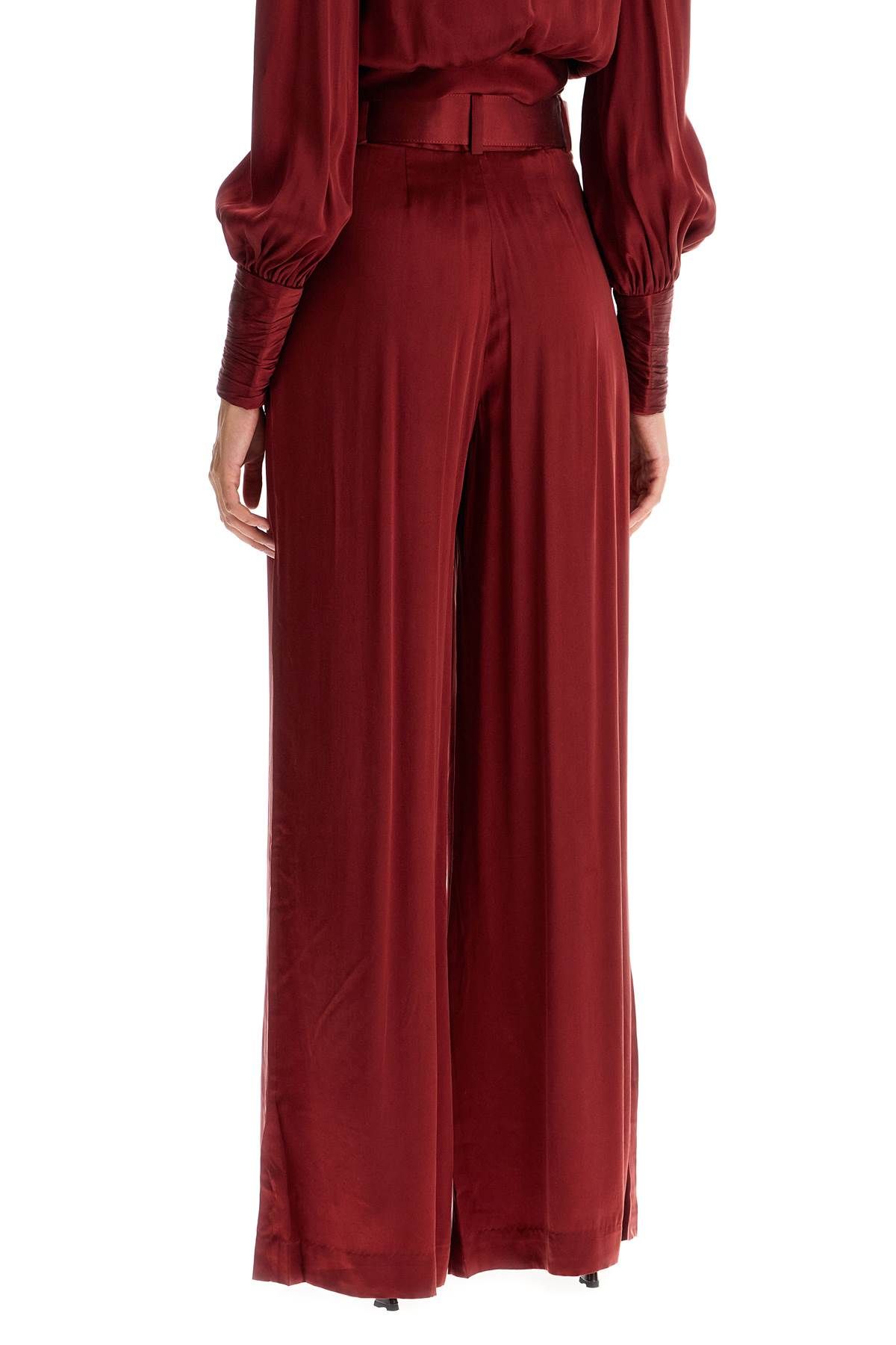 Shop Zimmermann Silk Satin Palazzo Pants In Nine In Red