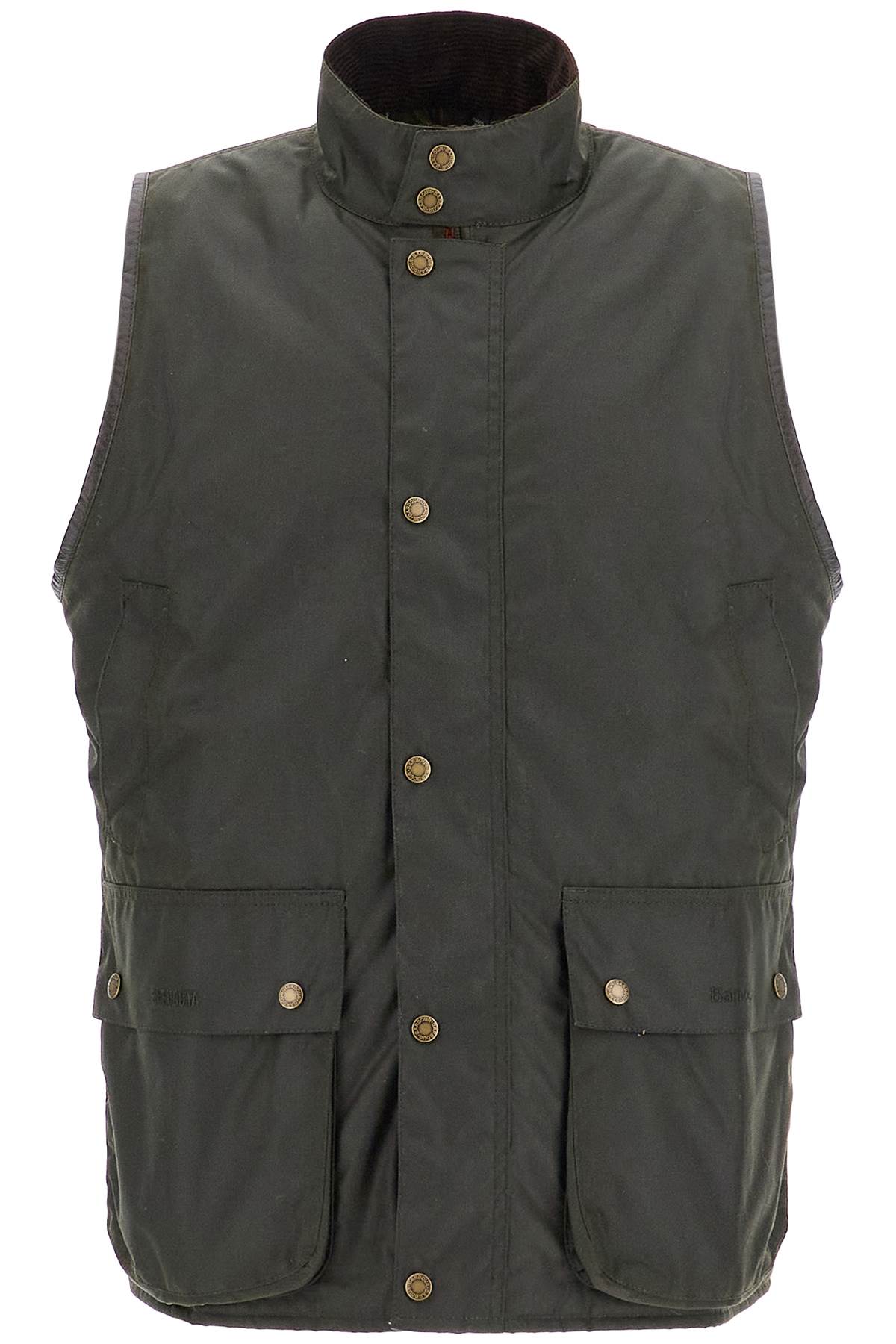 Shop Barbour X Baracuta Waxed Cotton Vest In Green