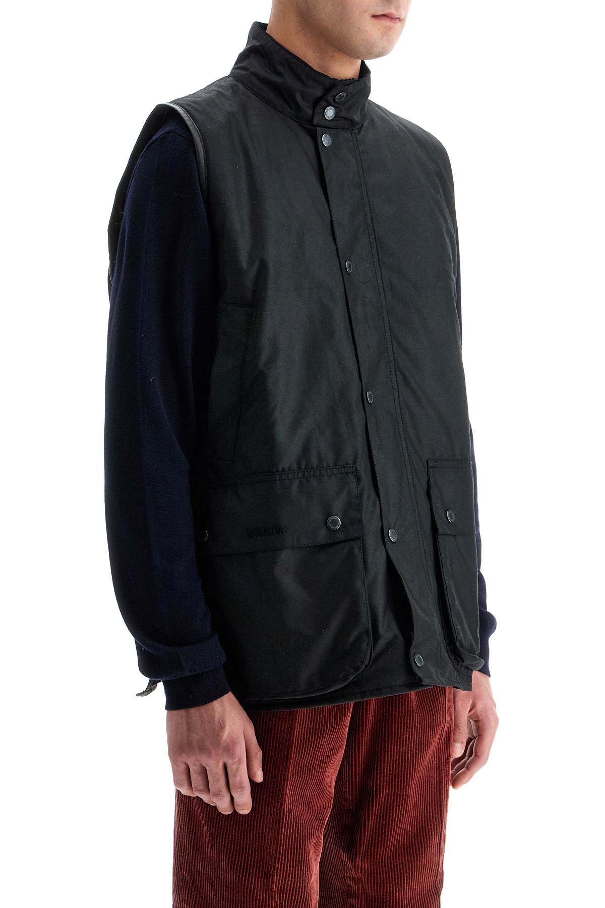 Shop Barbour X Baracuta Waxed Cotton Vest For Men In Black