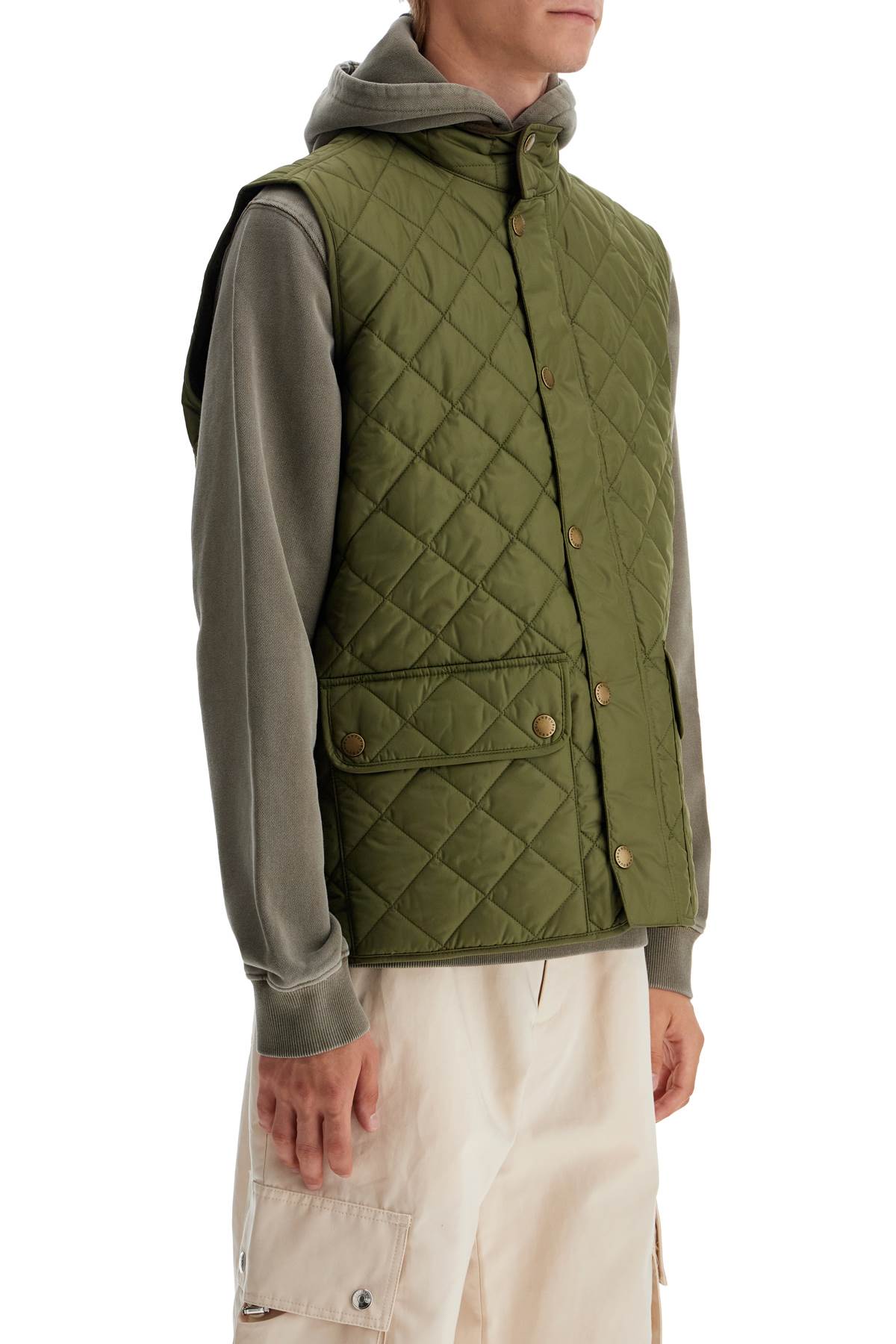 Shop Barbour Lowerdale Quilted Vest In Green