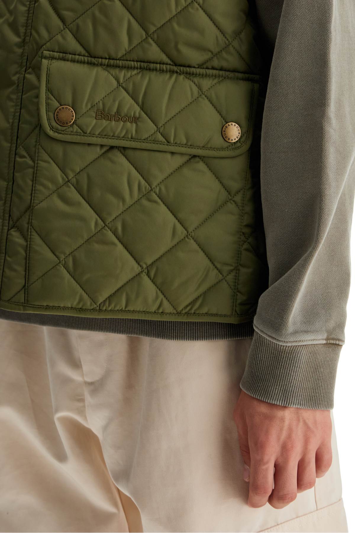 Shop Barbour Lowerdale Quilted Vest In Green