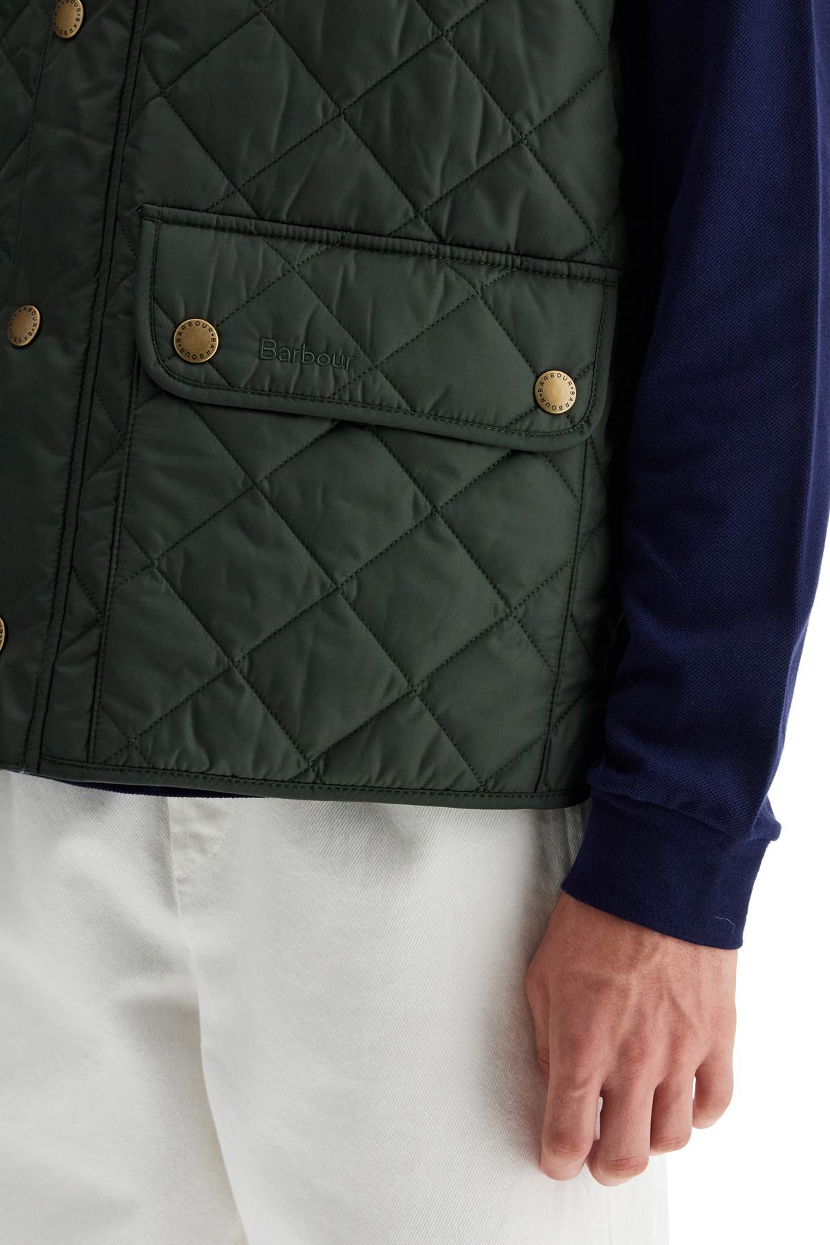 Shop Barbour Lowerdale Quilted Vest In Green