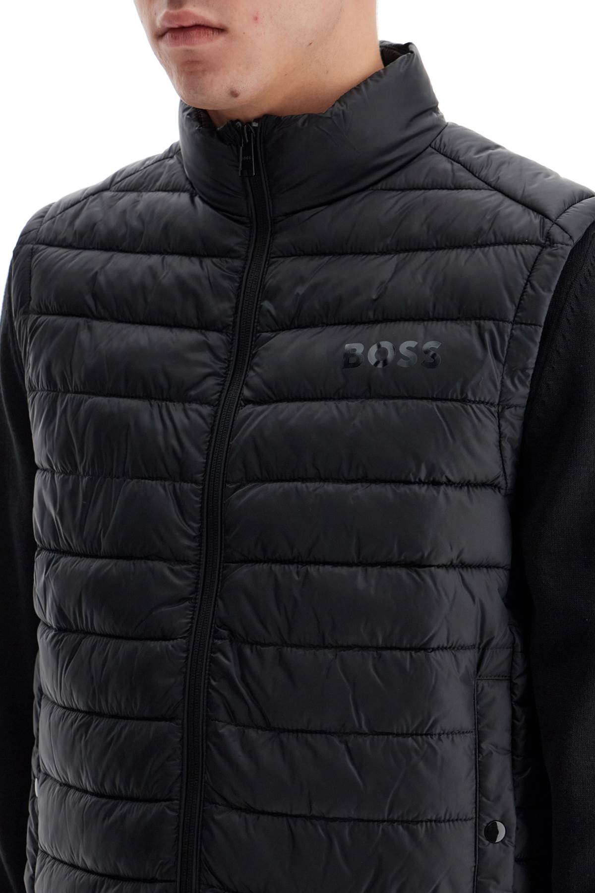 Shop Hugo Boss Foldable Padded Vest In Black