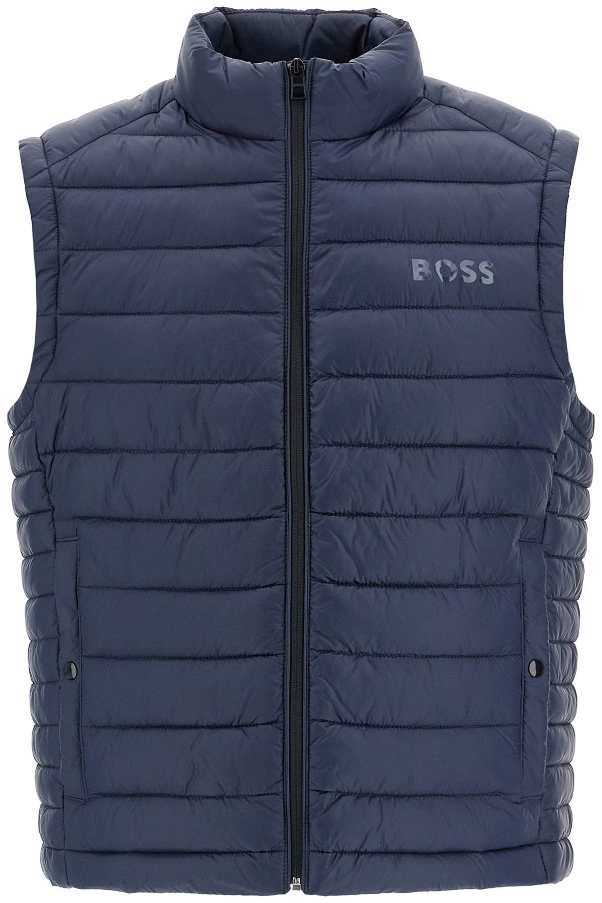 Shop Hugo Boss Foldable Padded Vest In Blue