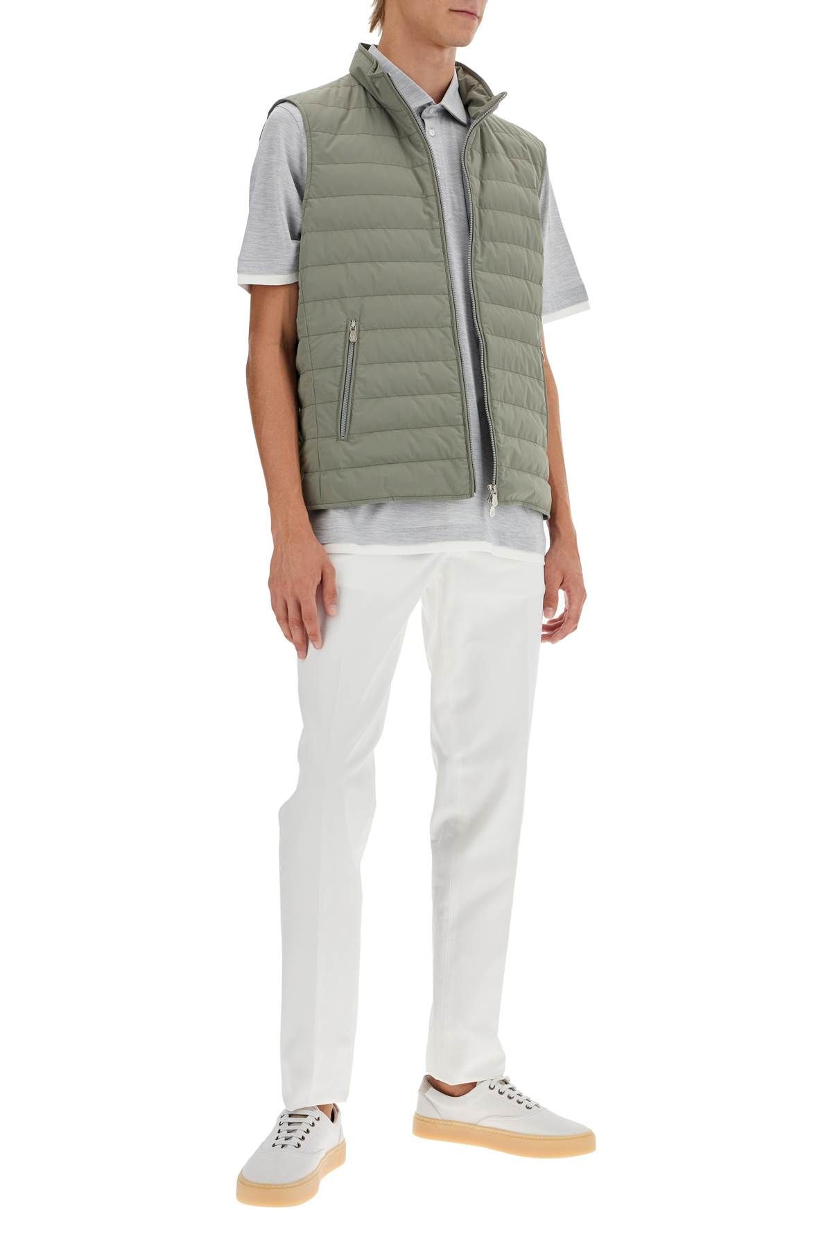 Shop Brunello Cucinelli Lightweight Sleeveless P In Khaki