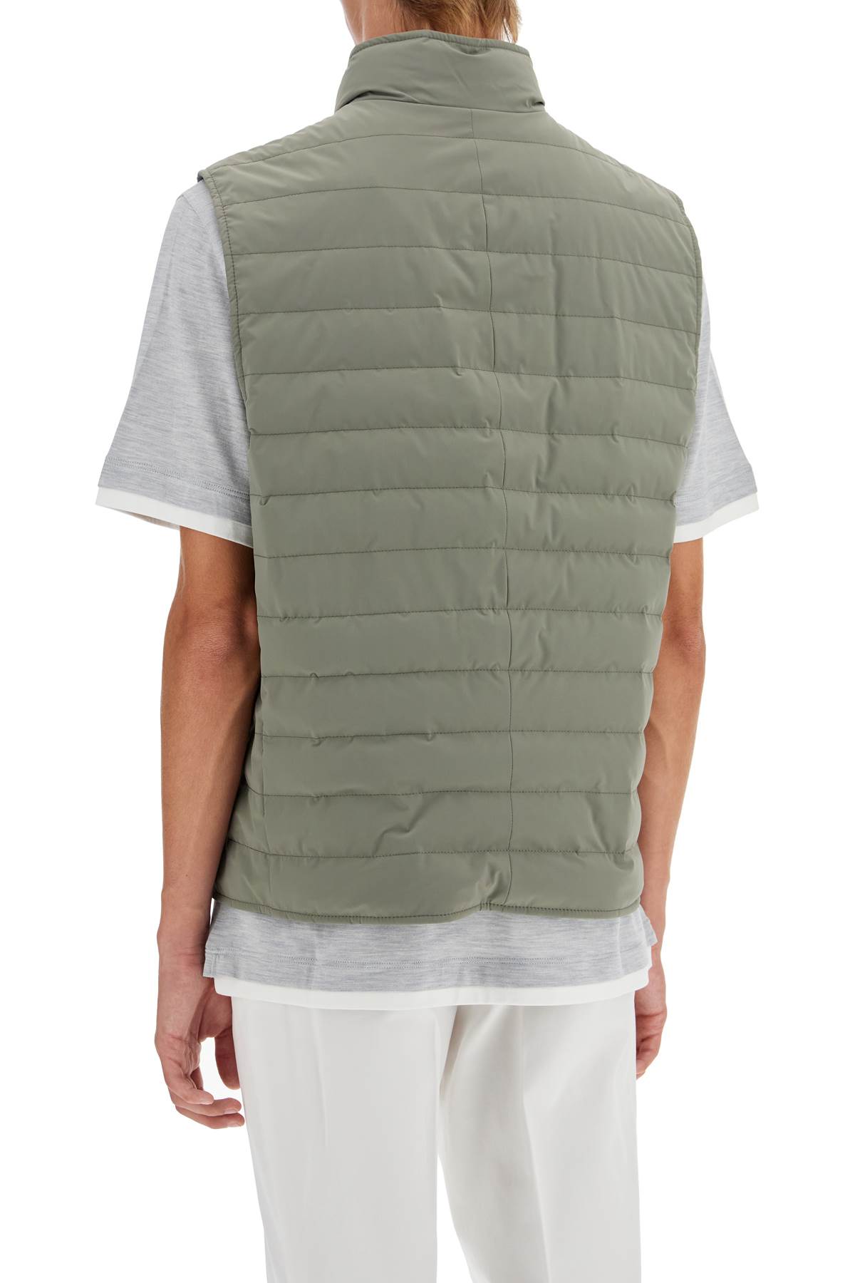 Shop Brunello Cucinelli Lightweight Sleeveless P In Khaki