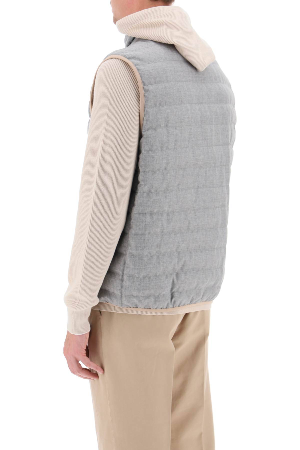 Shop Brunello Cucinelli Wool Down Vest In Grey