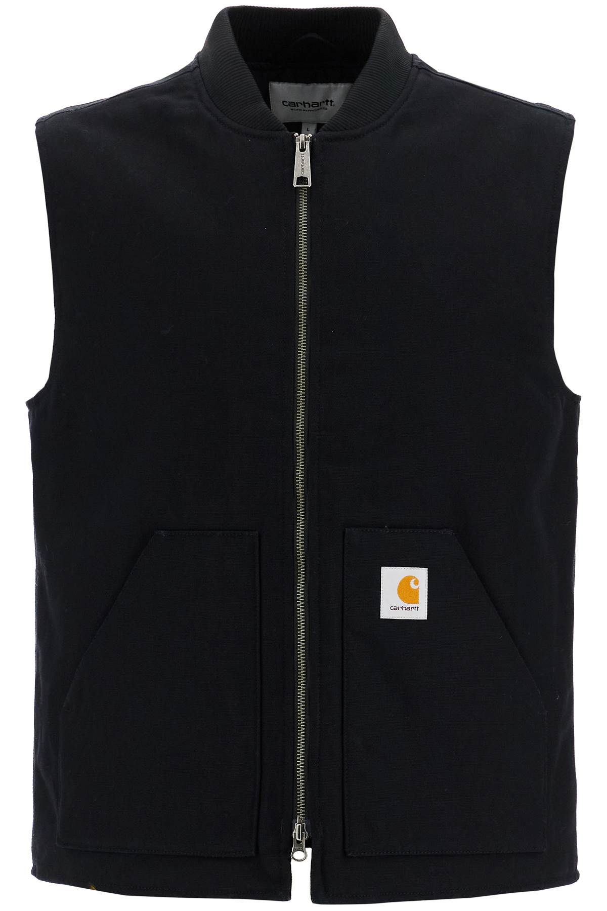 Shop Carhartt Classic Padded Cotton Vest In Black