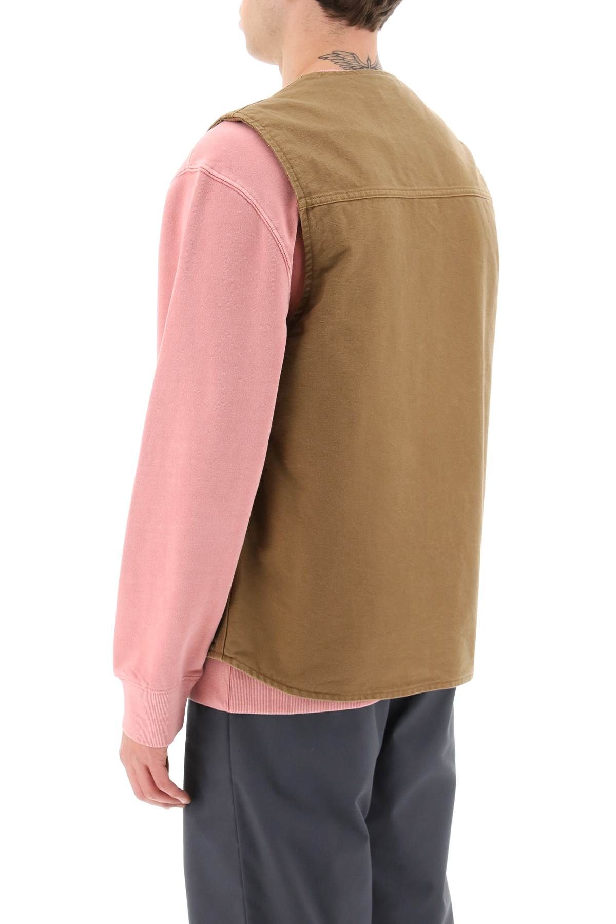 Shop Carhartt Arbor Cotton Canvas Vest In Brown