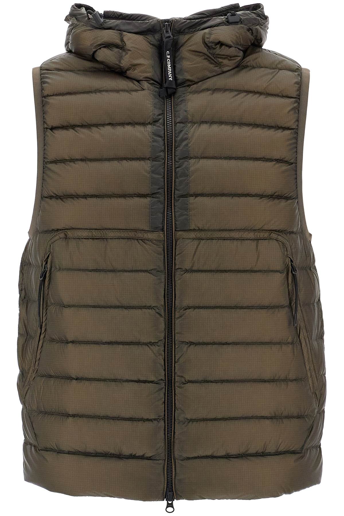 Shop C.p. Company Padded Goggle Vest In Khaki