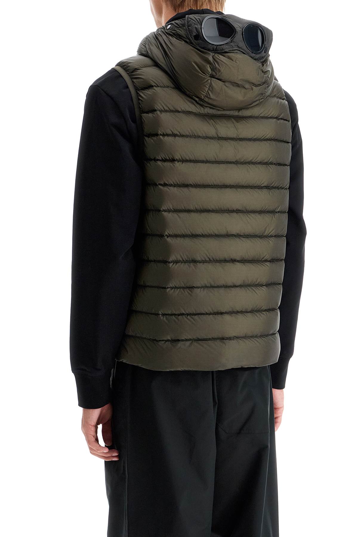 Shop C.p. Company Padded Goggle Vest In Khaki