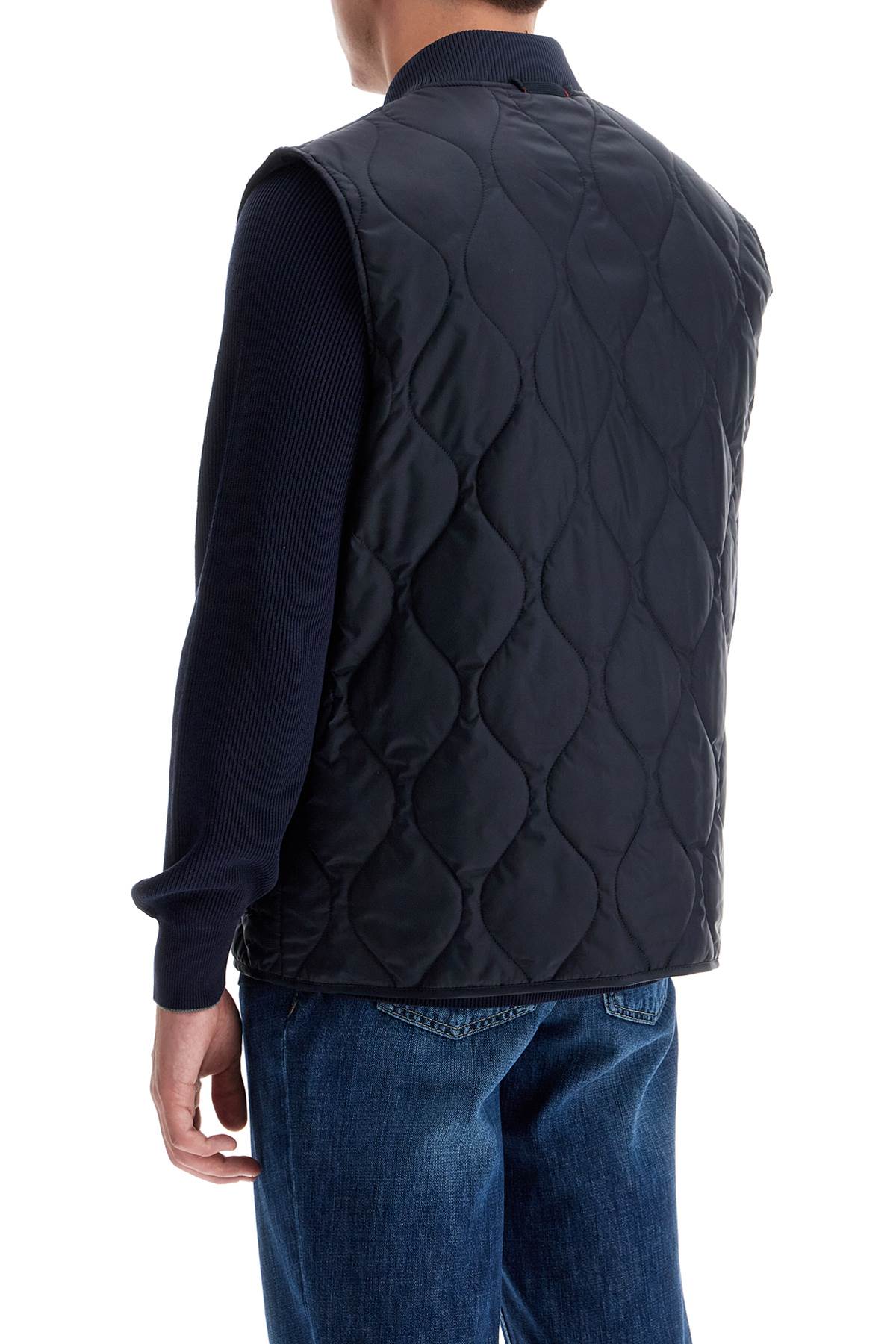 Shop Fay Archive Quilted Nylon Vest In Blue