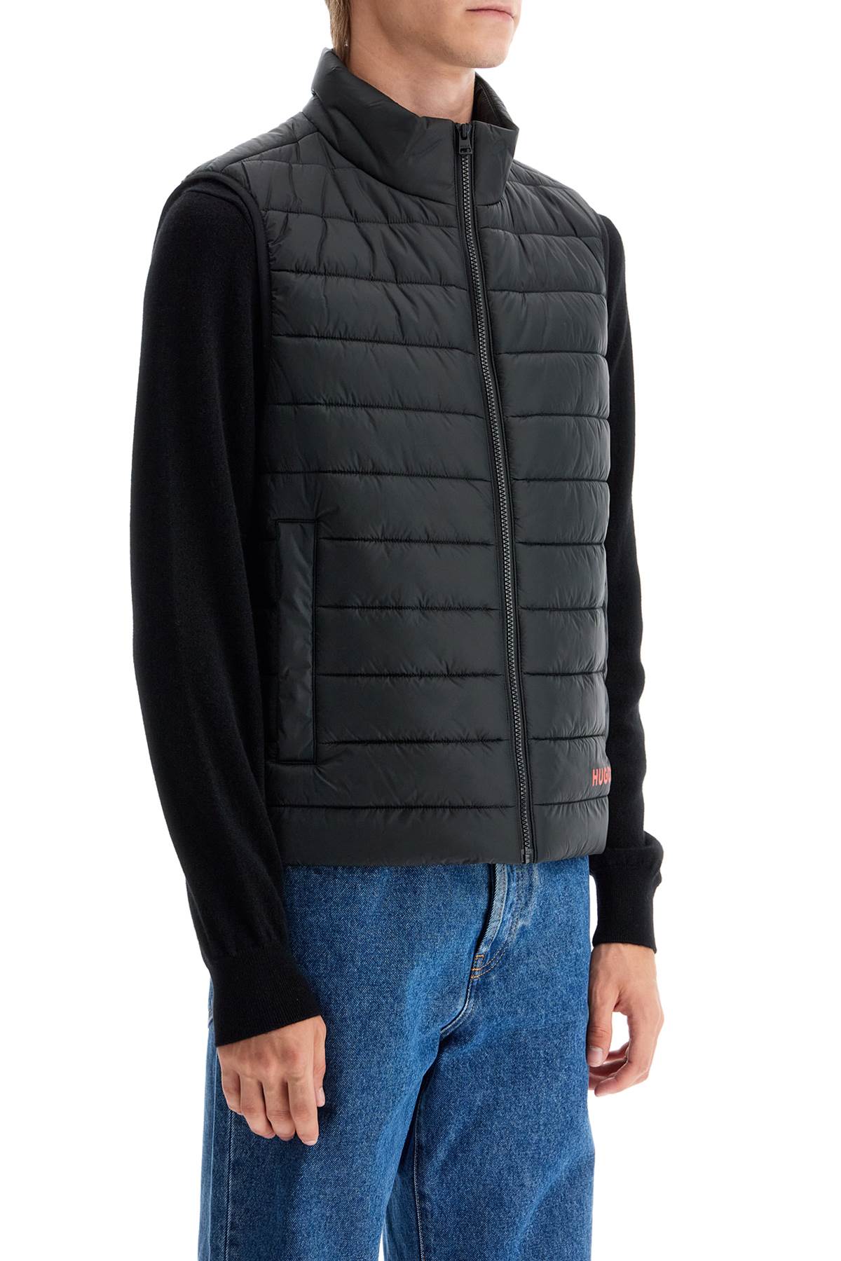 Shop Hugo Padded Brentino Vest In Black