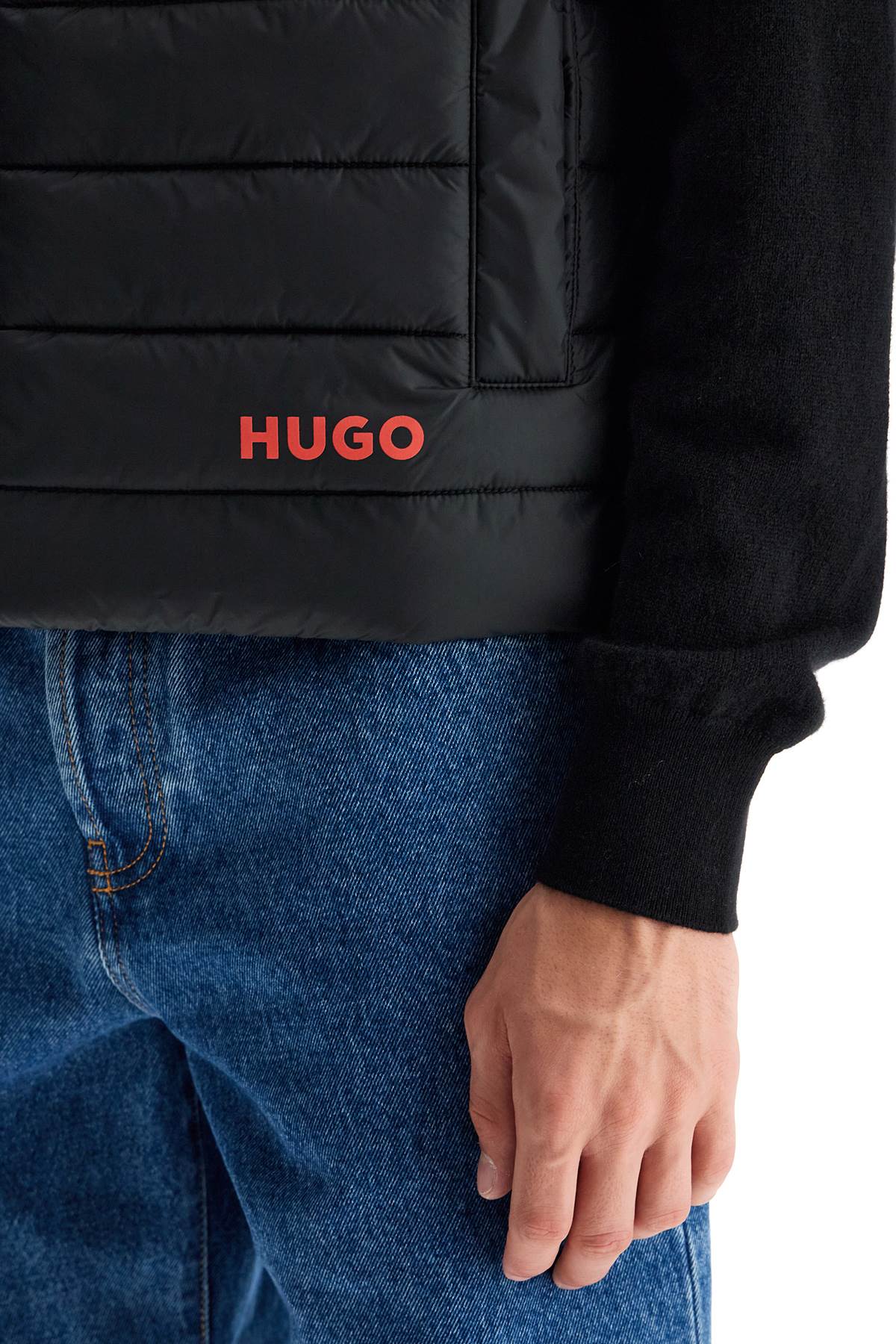 Shop Hugo Padded Brentino Vest In Black