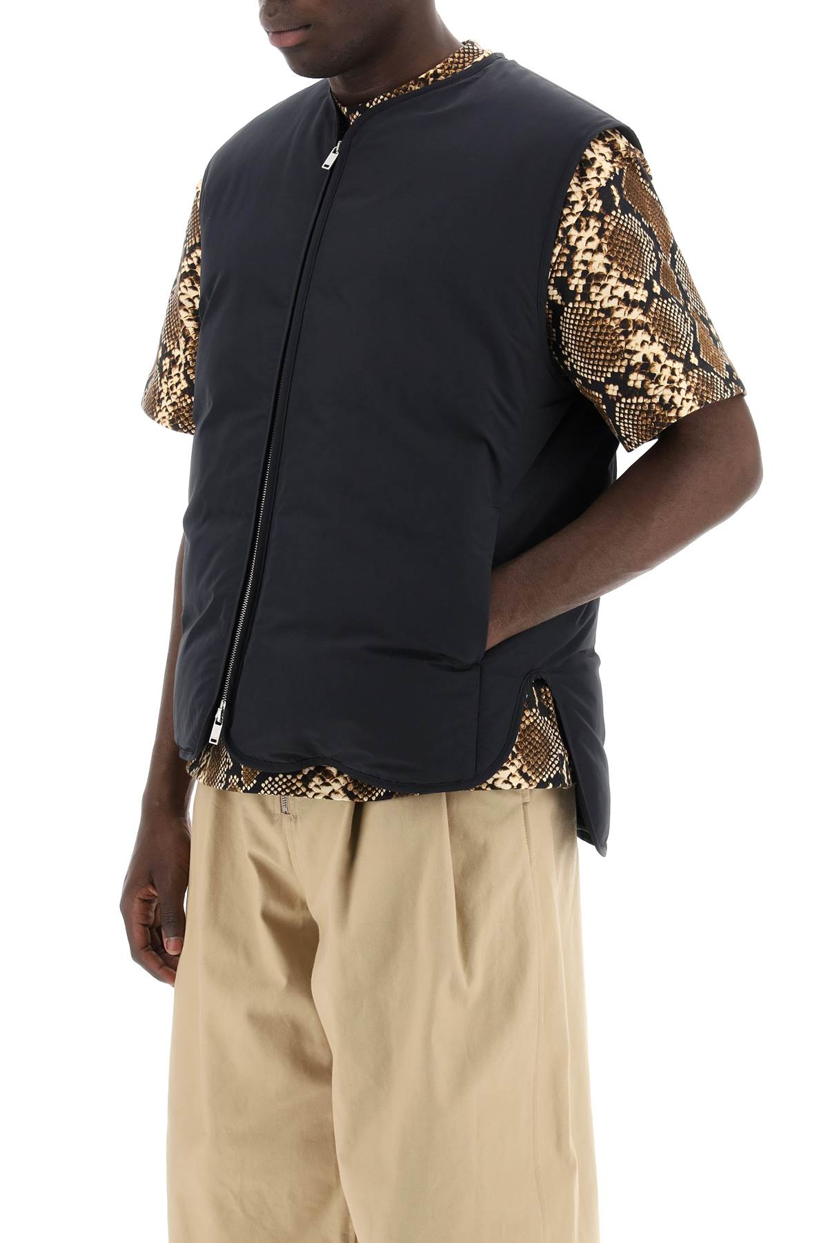 Shop Jil Sander Foldable Padded Vest In Black