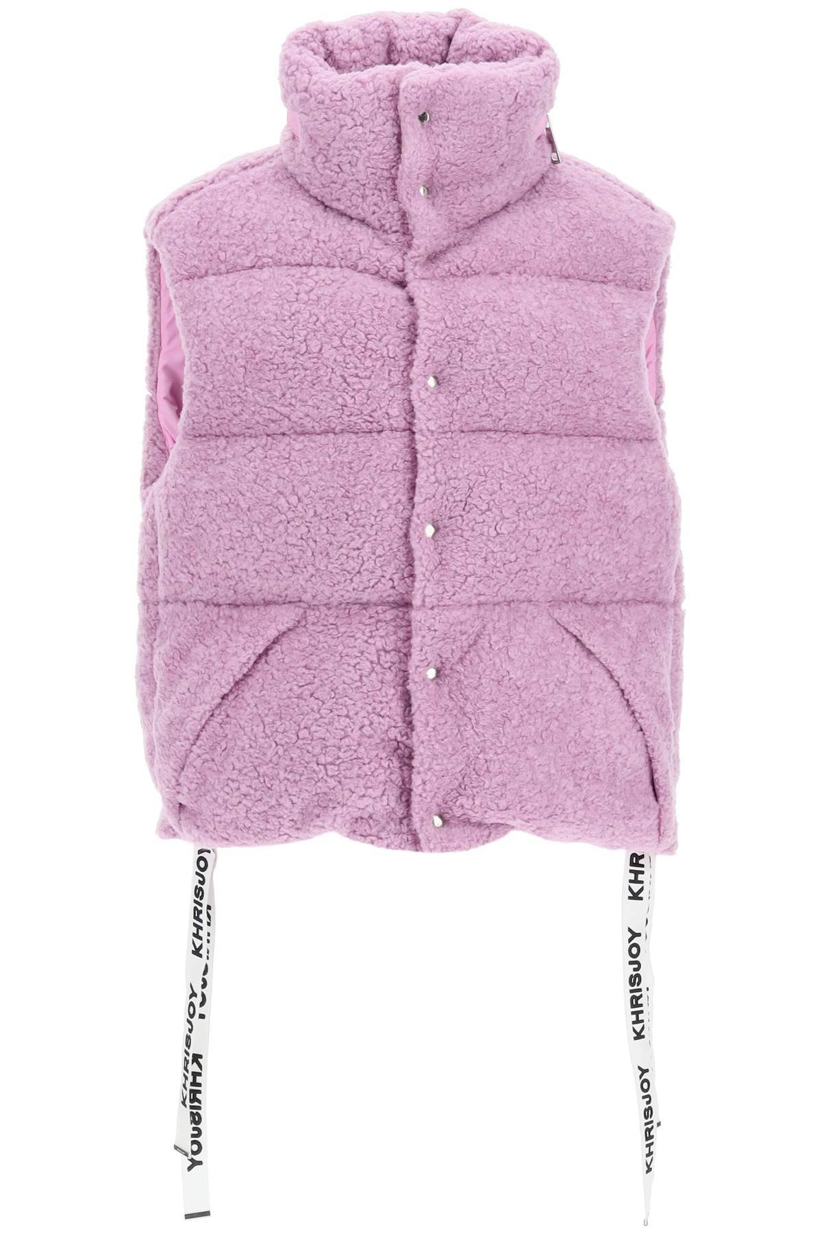 Shop Khrisjoy Padded Fleece Vest In Purple