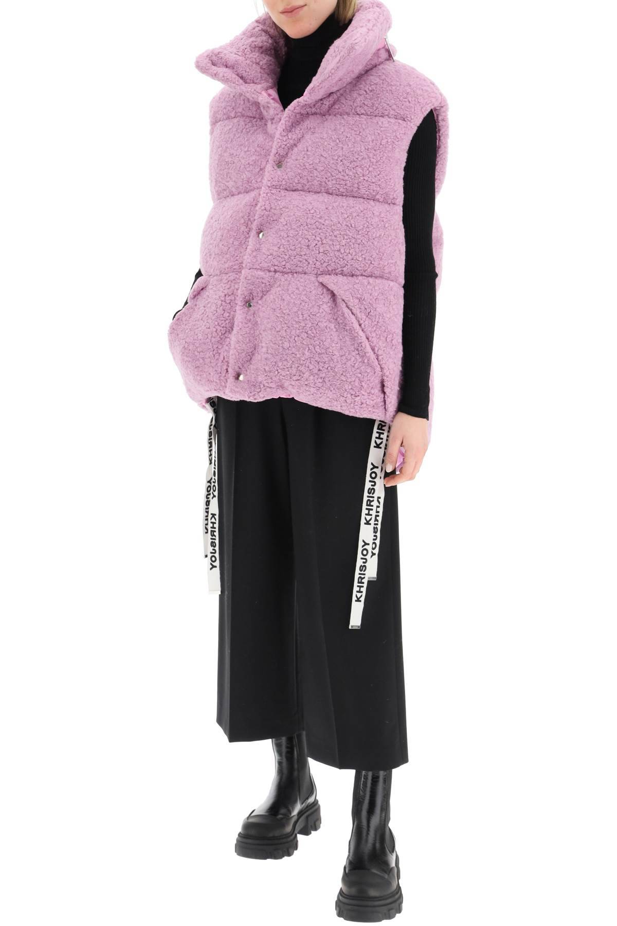 Shop Khrisjoy Padded Fleece Vest In Purple