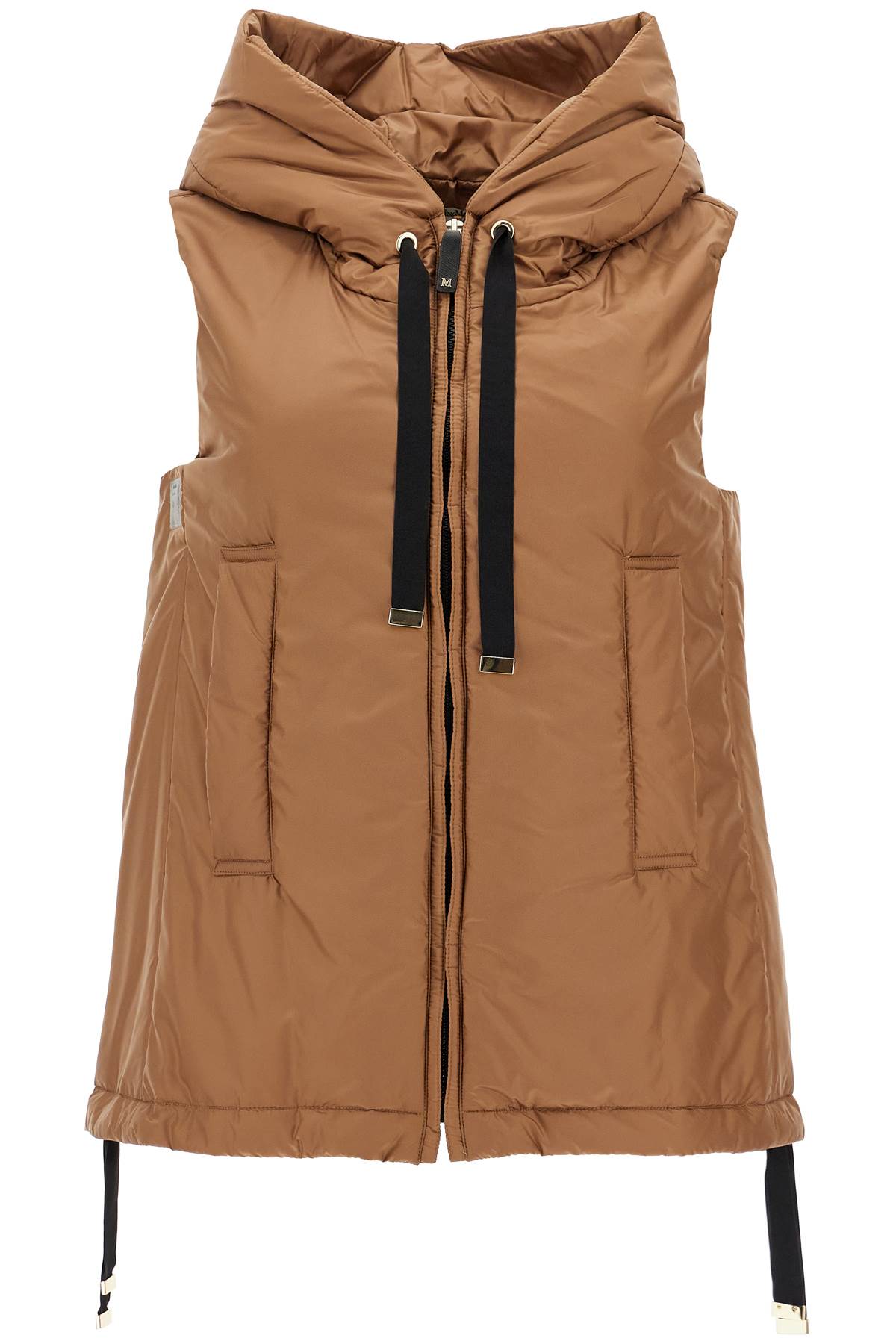 Shop Max Mara The Cube Greengo Padded Vest In Brown