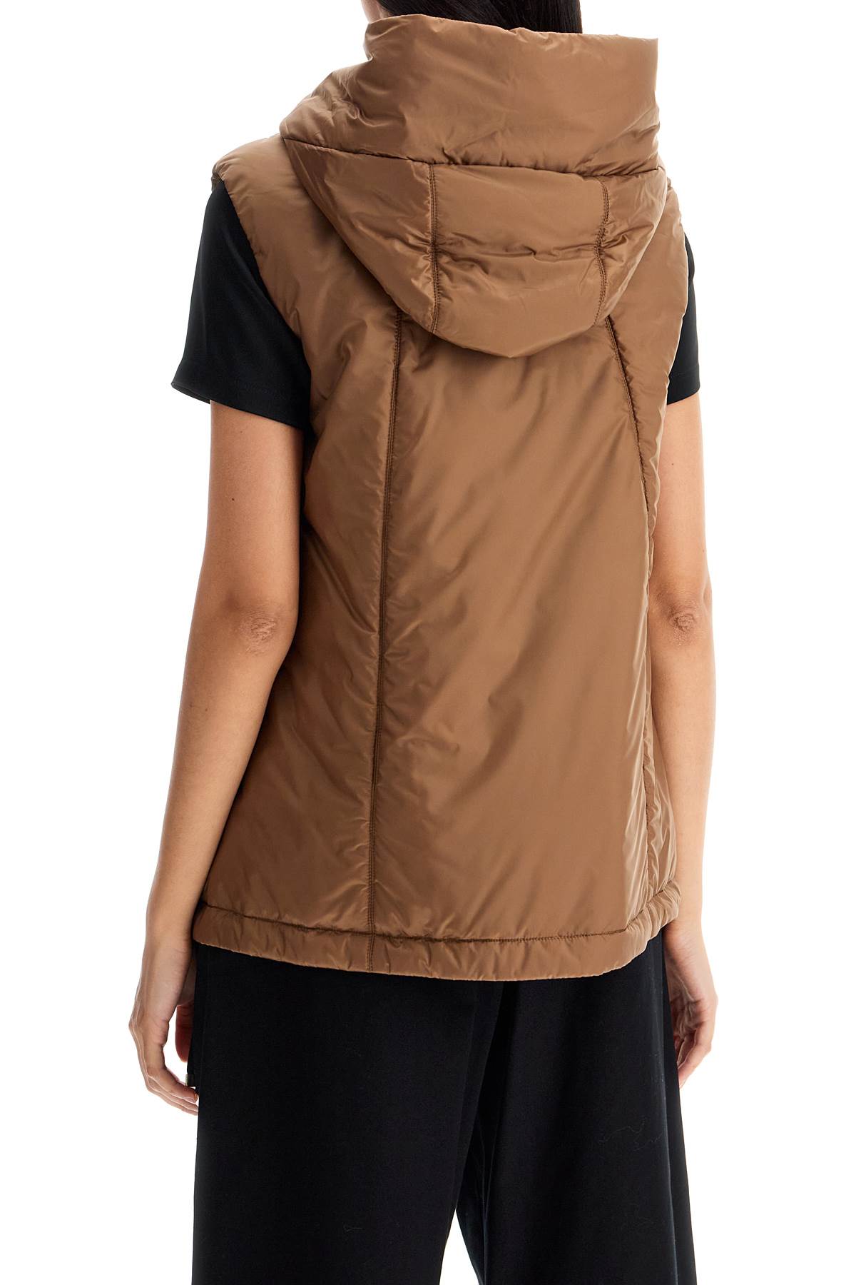 Shop Max Mara The Cube Greengo Padded Vest In Brown