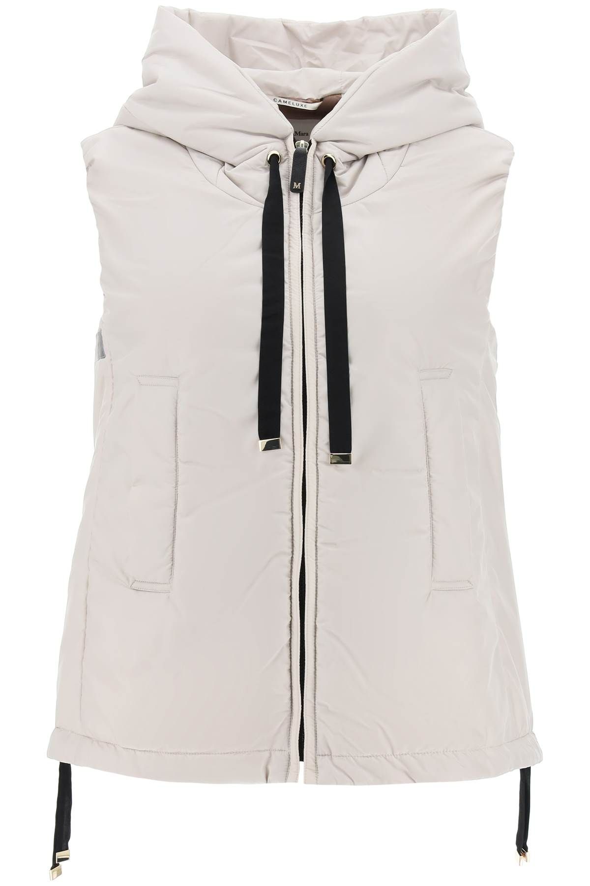Max Mara The Cube Greengo Hooded Shell Gilet In Off White