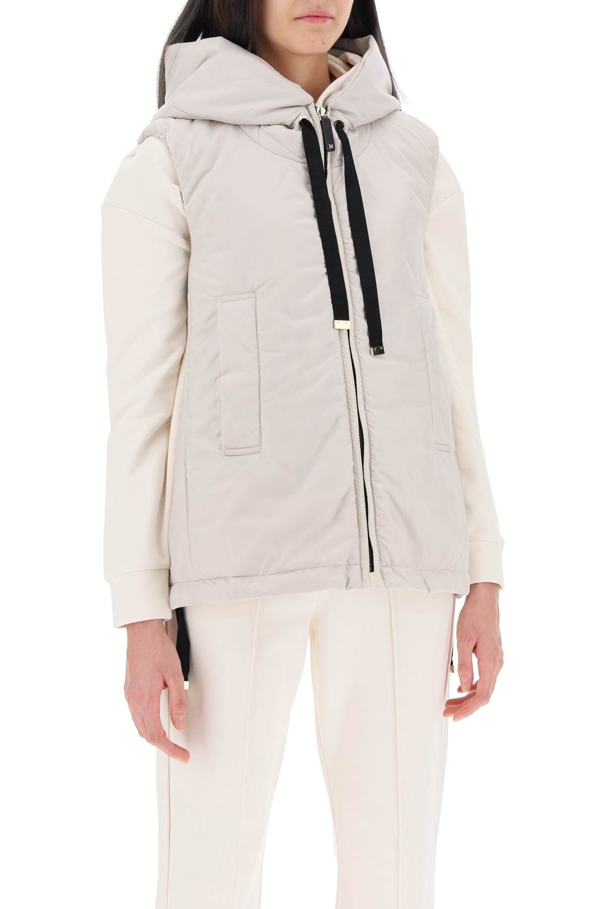 Shop Max Mara The Cube Greengo Padded Vest In Neutro